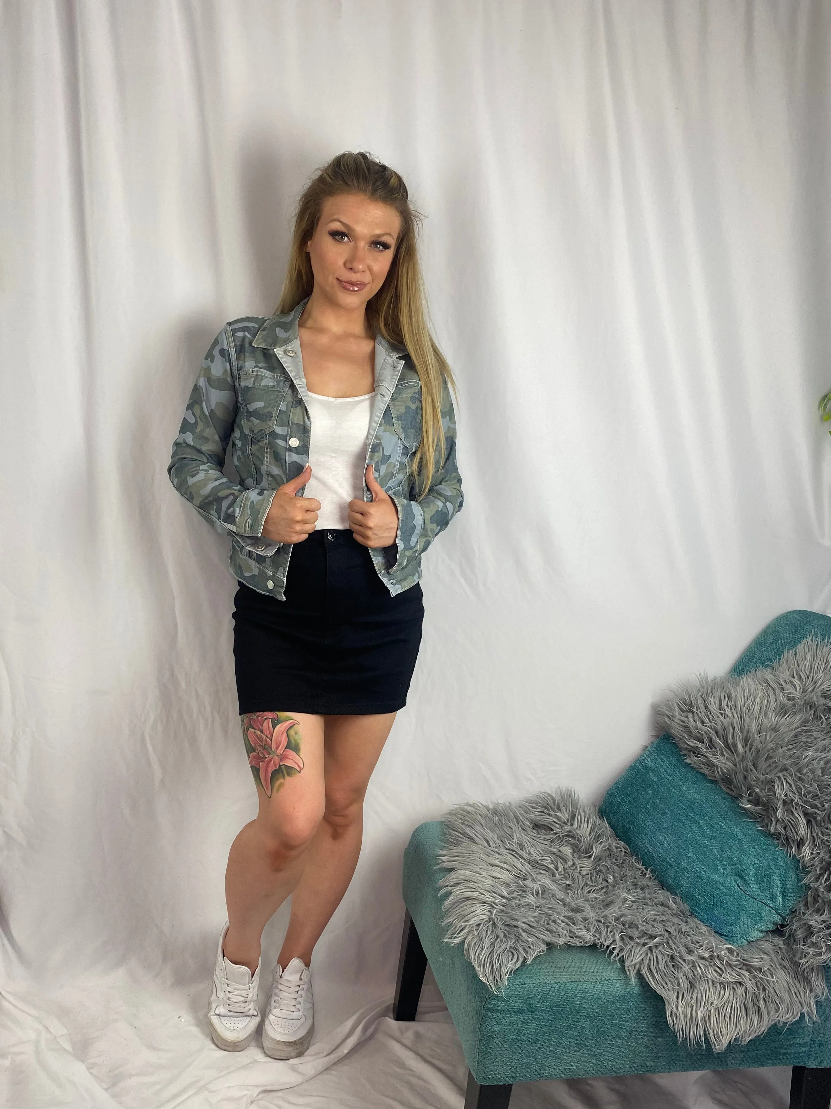 💙 REVERSIBLE Jackets - Camo/Light Blue & Floral Dark Garden/Dark Denim