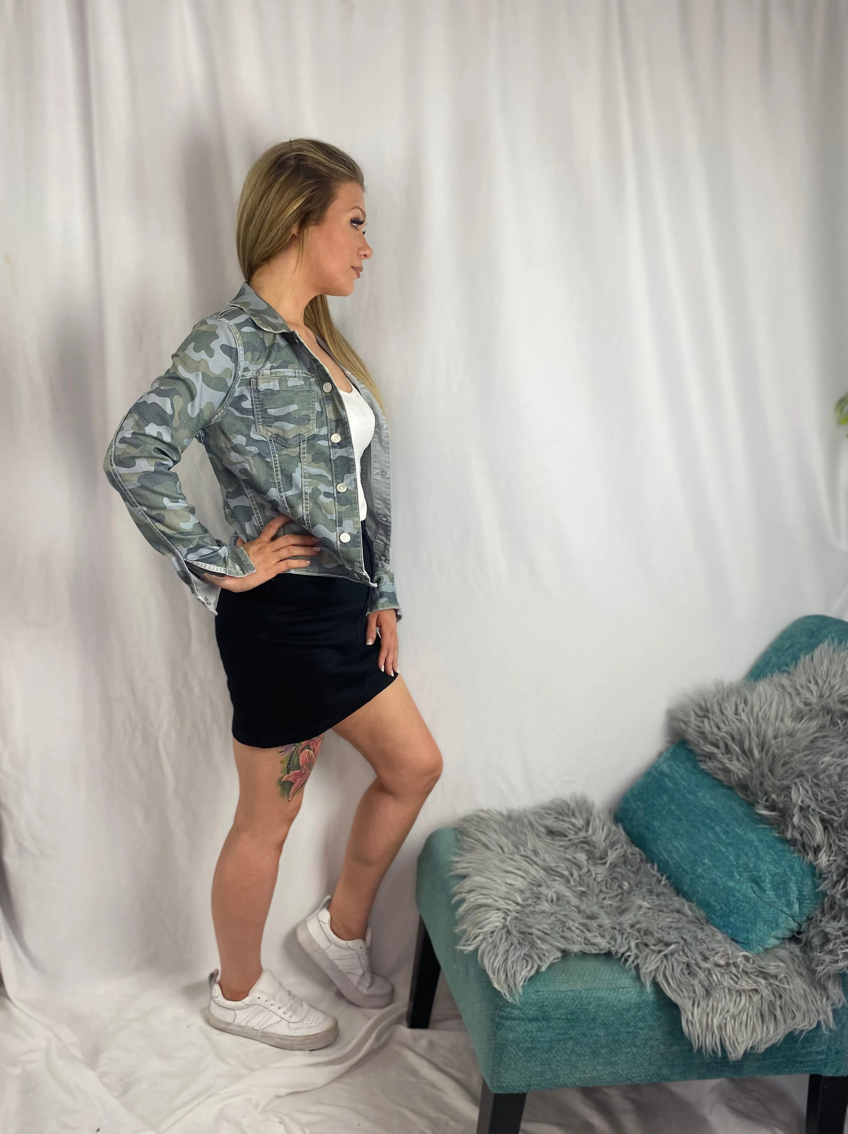 💙 REVERSIBLE Jackets - Camo/Light Blue & Floral Dark Garden/Dark Denim