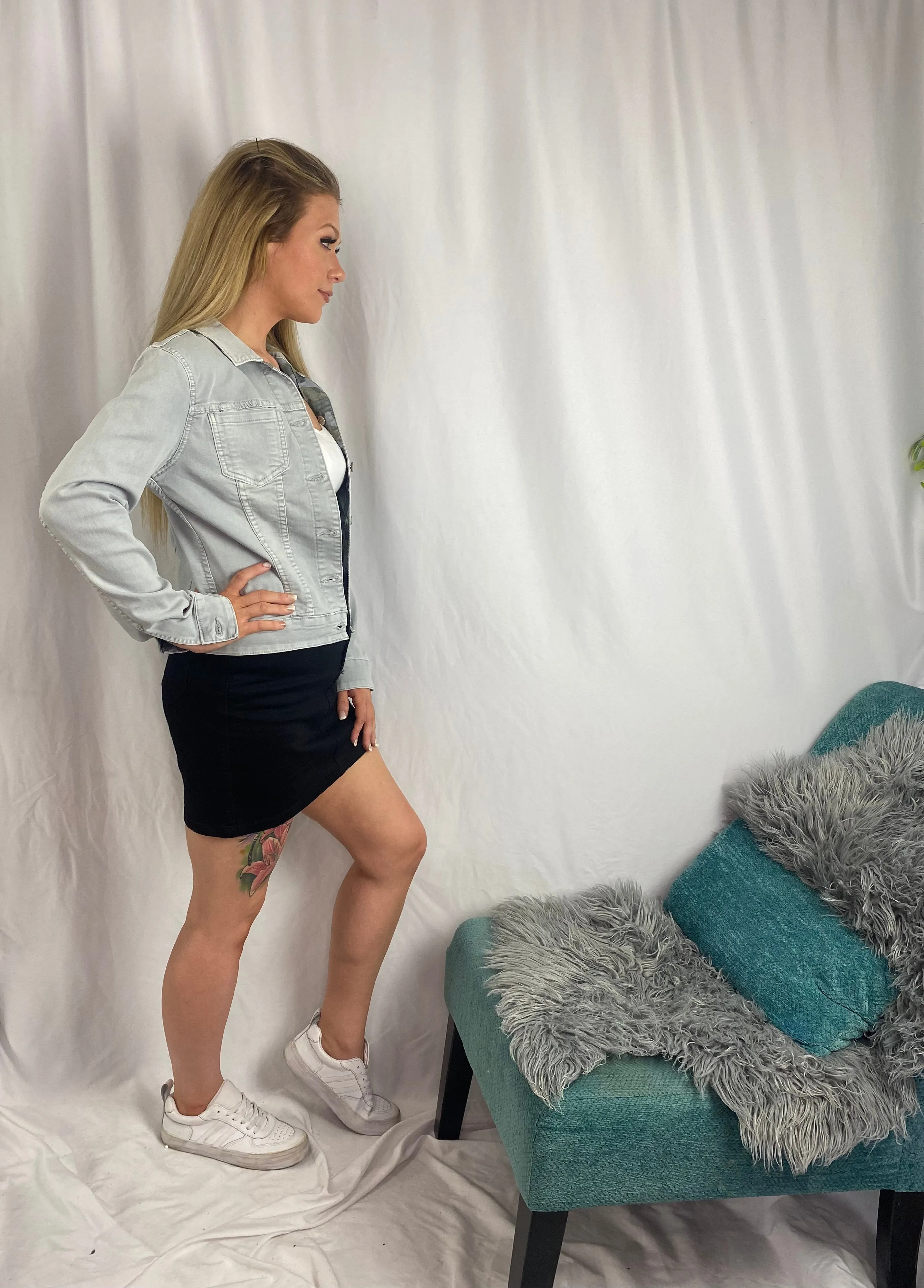 💙 REVERSIBLE Jackets - Camo/Light Blue & Floral Dark Garden/Dark Denim