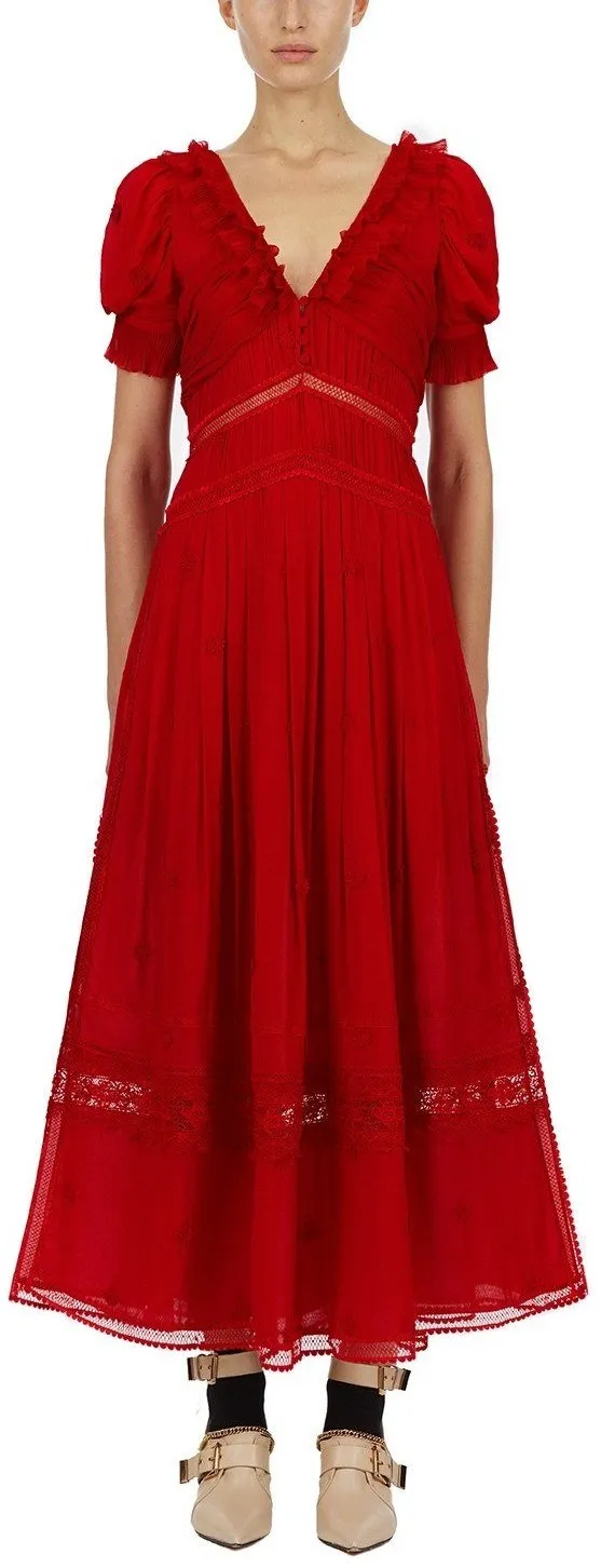 3d Plumetis Midi Dress