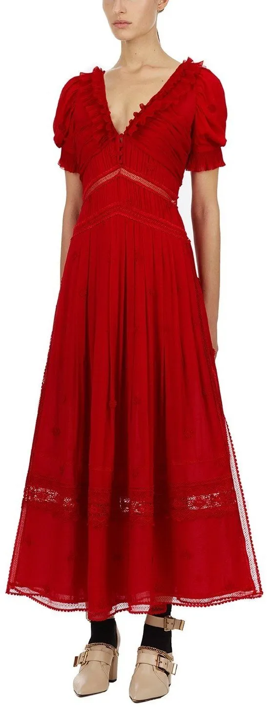 3d Plumetis Midi Dress