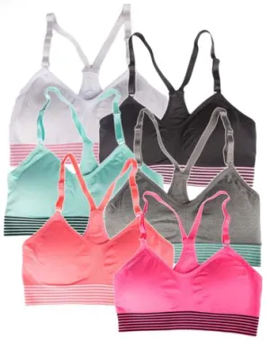 6 Pack Racerback Low Impact Sports Bras
