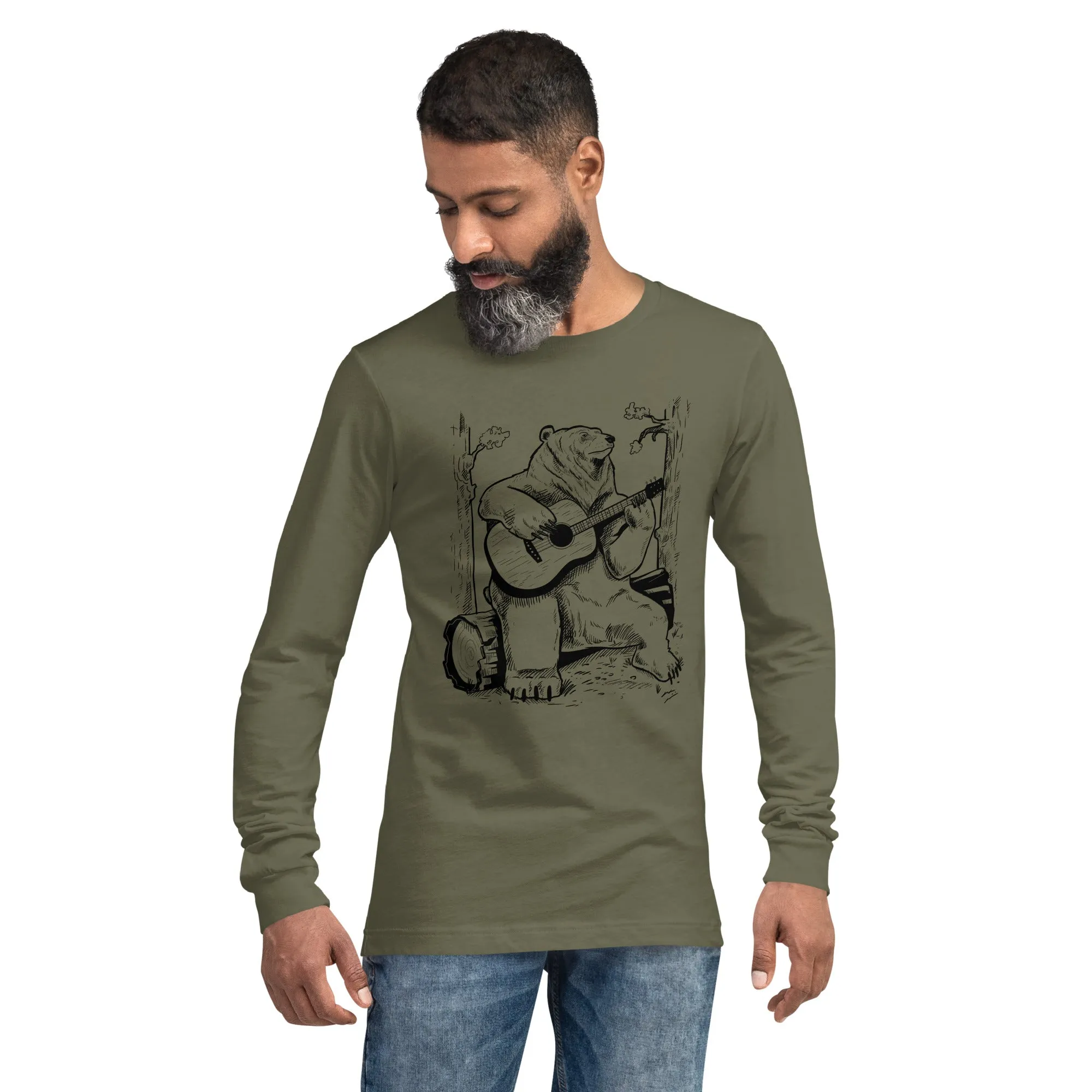 Acoustic Guitar Bear Long Sleeve T-Shirt