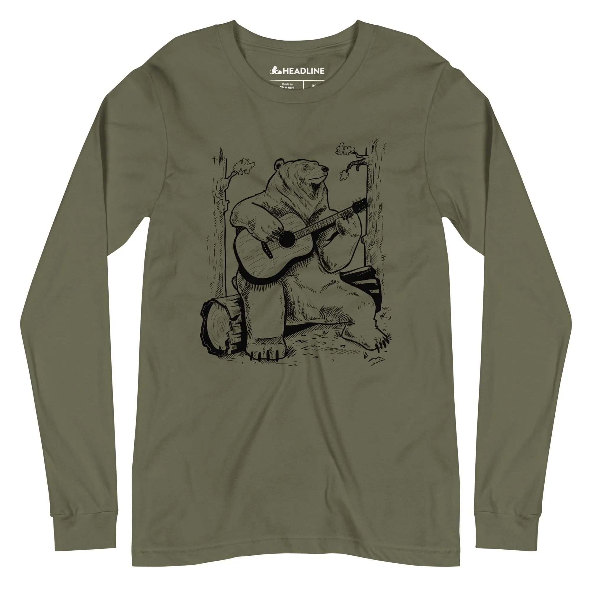 Acoustic Guitar Bear Long Sleeve T-Shirt