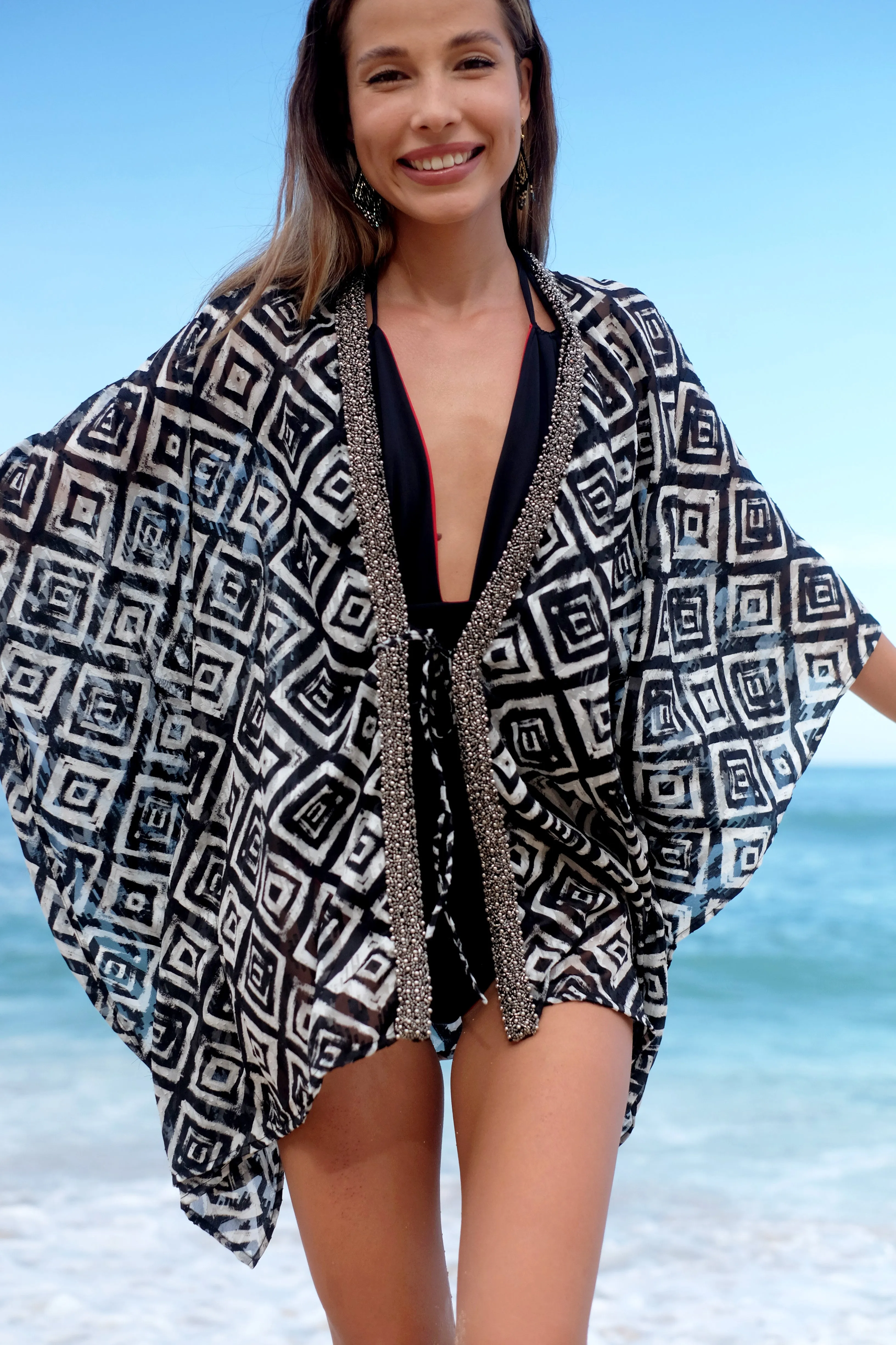 Ameyo Geometric Print Women's Beach Kaftan
