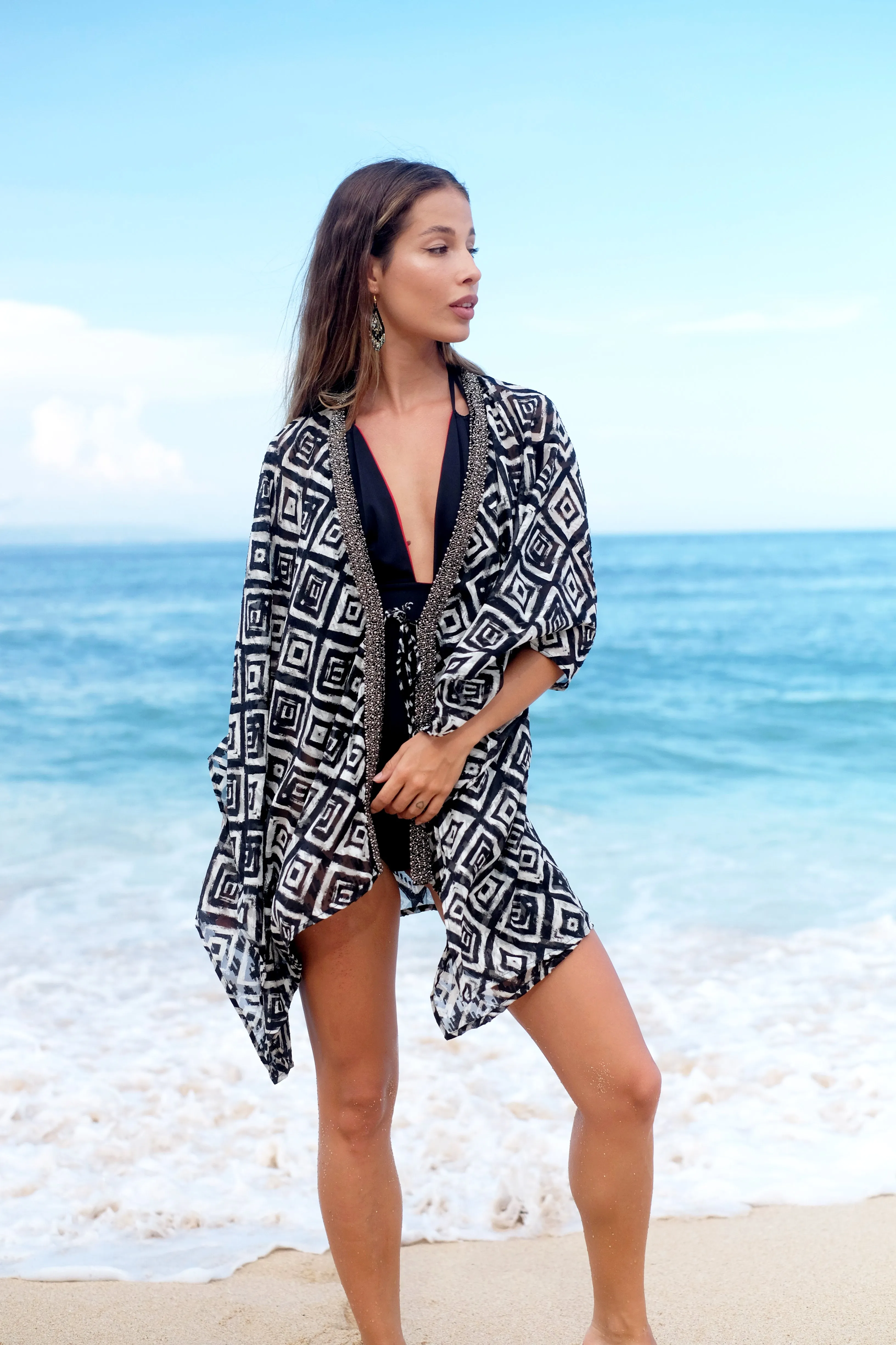 Ameyo Geometric Print Women's Beach Kaftan