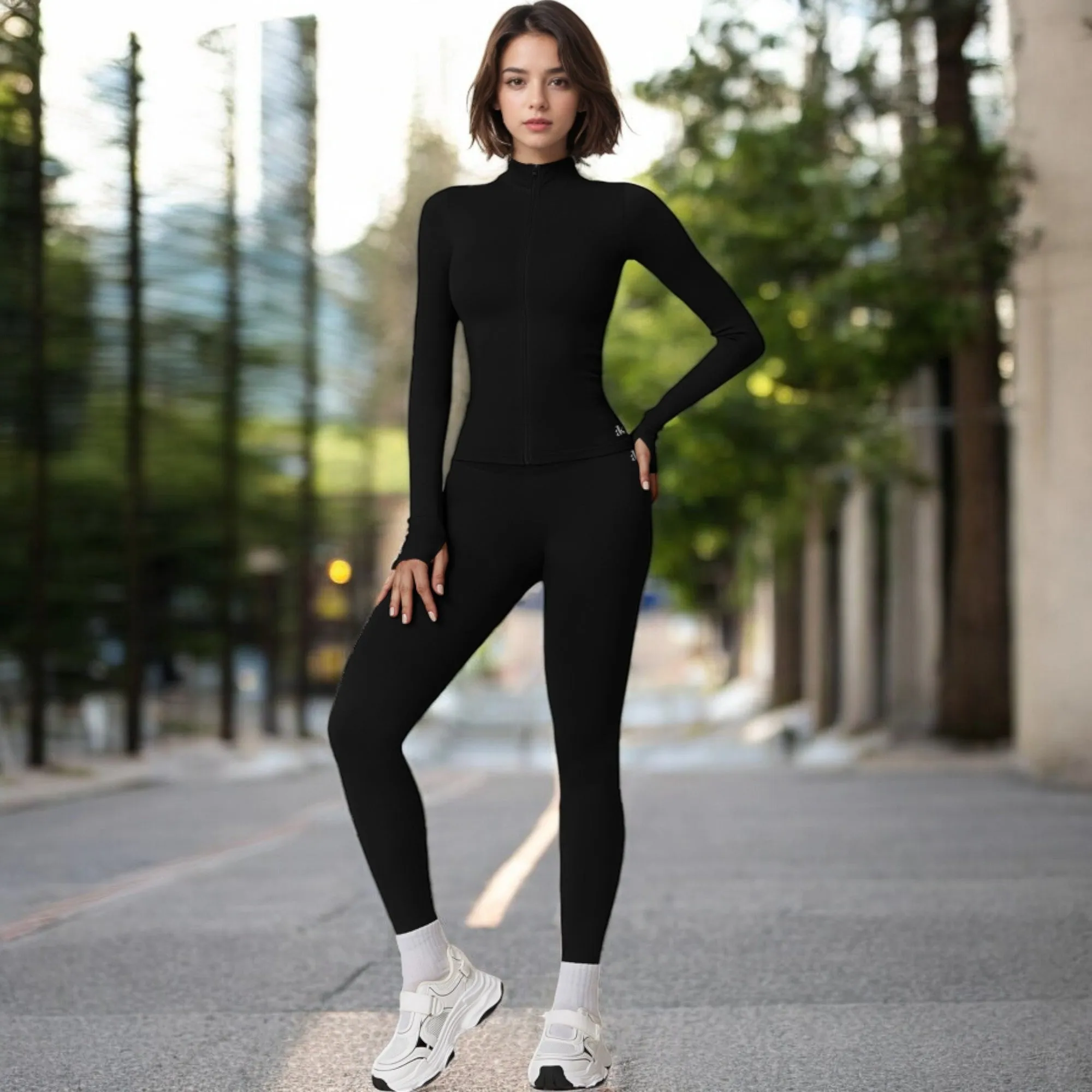 Anna-Kaci Women's Long Sleeve Zip-Up Activewear Jacket