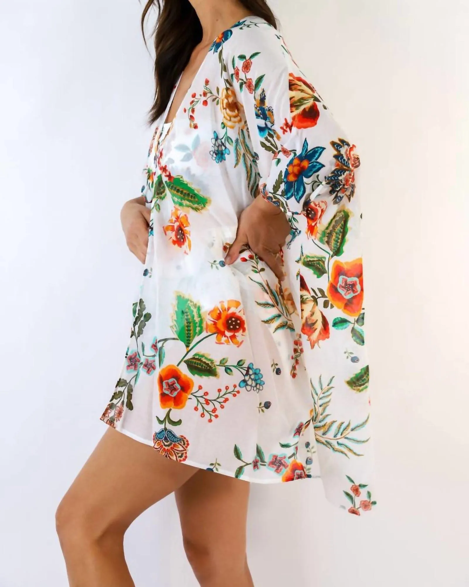 Ardella Cover Up Kimono In Multi | Multi