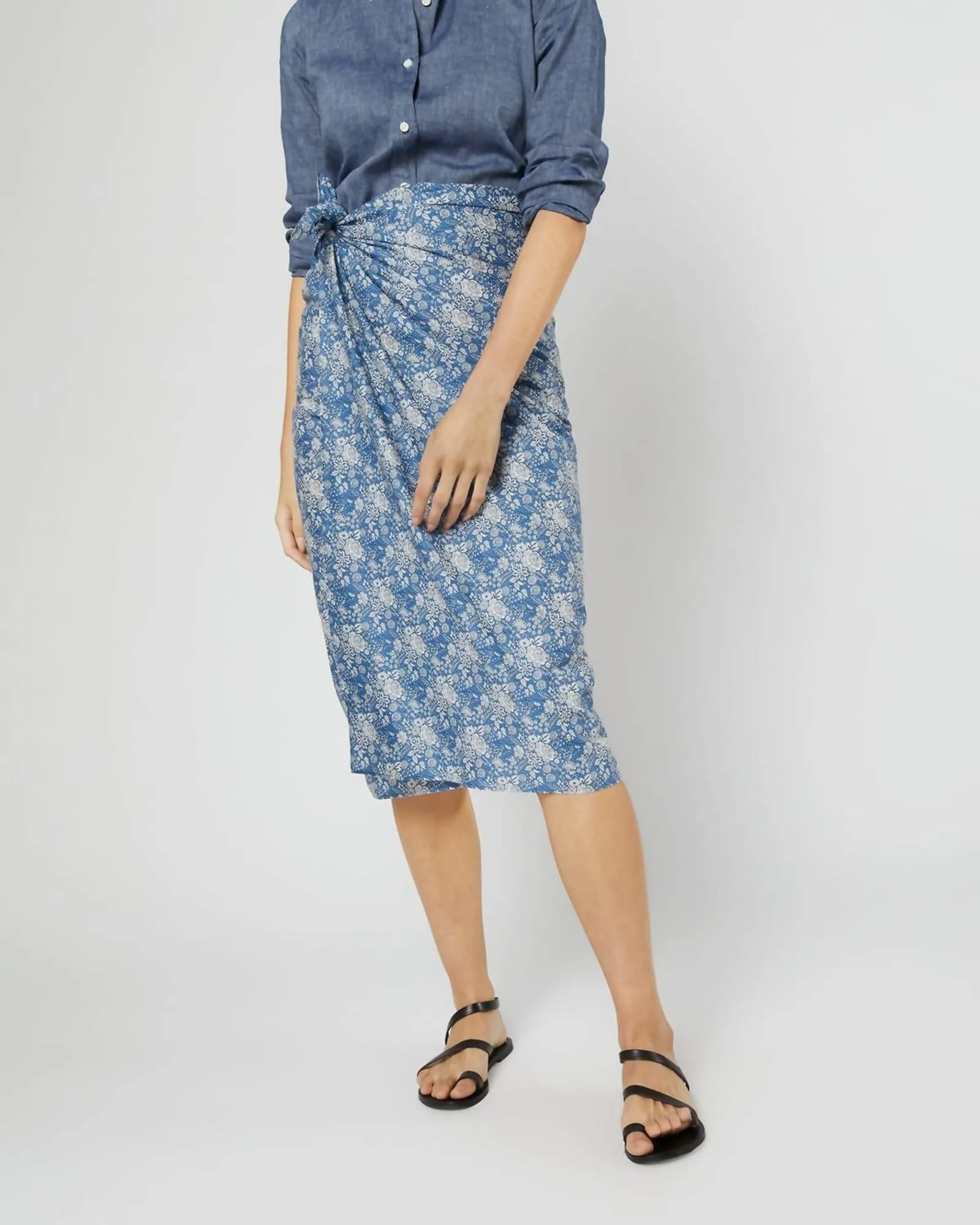 Ashley Pareo Skirt In Blue Picot Liberty | Blue Picot Liberty