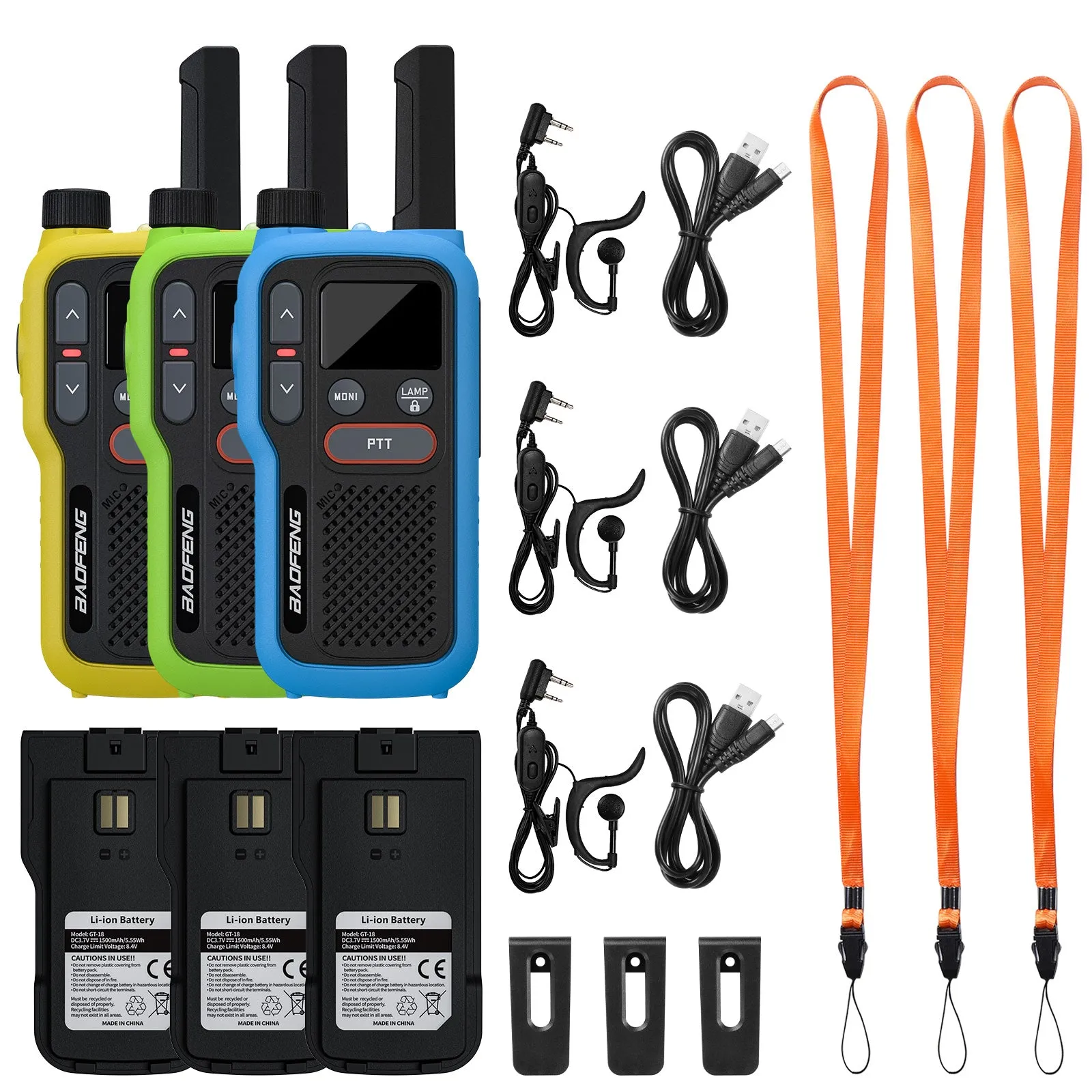 Baofeng GT-18 FRS/PMR Radio | License-free | USB Charging | Dual PTT | VOX | Flashlight
