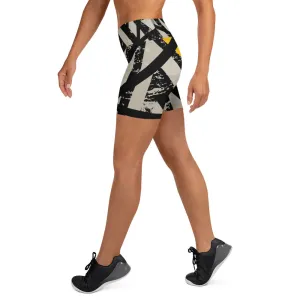 Black and Gold Yoga Shorts