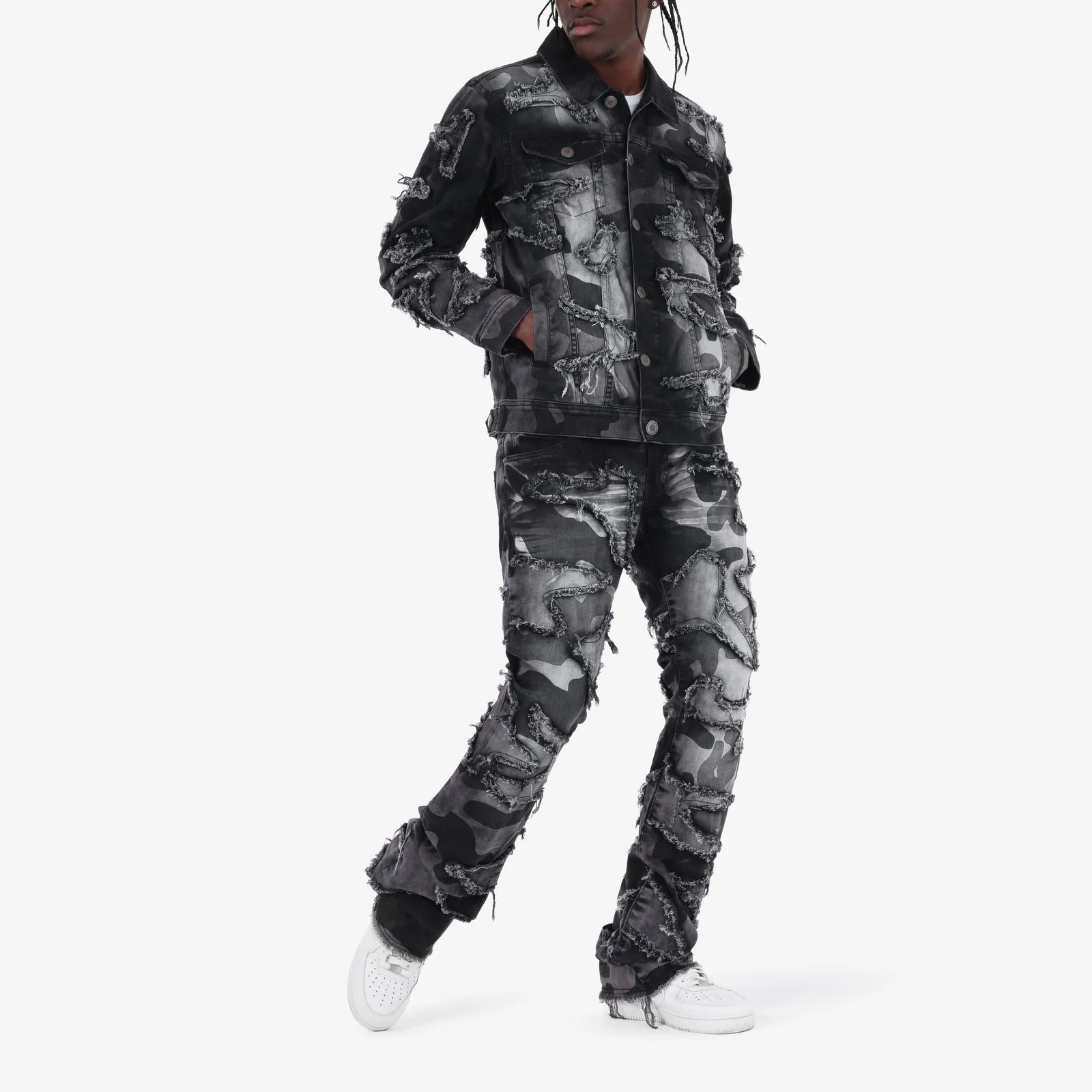 BLACK FRAY CAMO DENIM JACKET