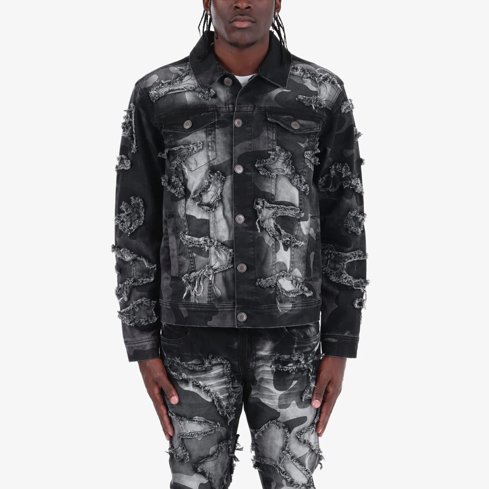 BLACK FRAY CAMO DENIM JACKET