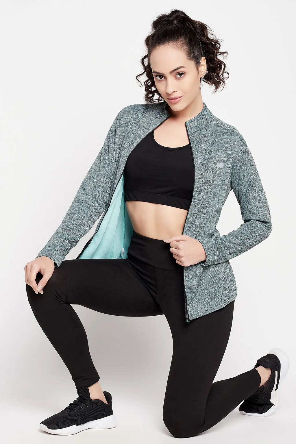 Blue Melange Comfort-Fit Active Jacket