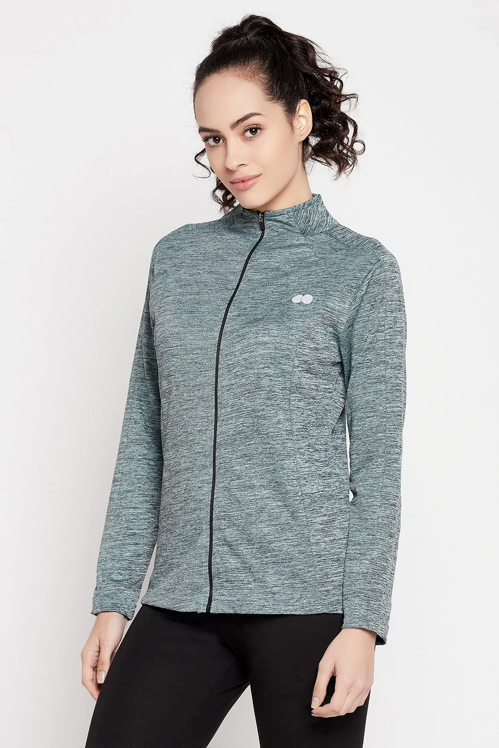 Blue Melange Comfort-Fit Active Jacket