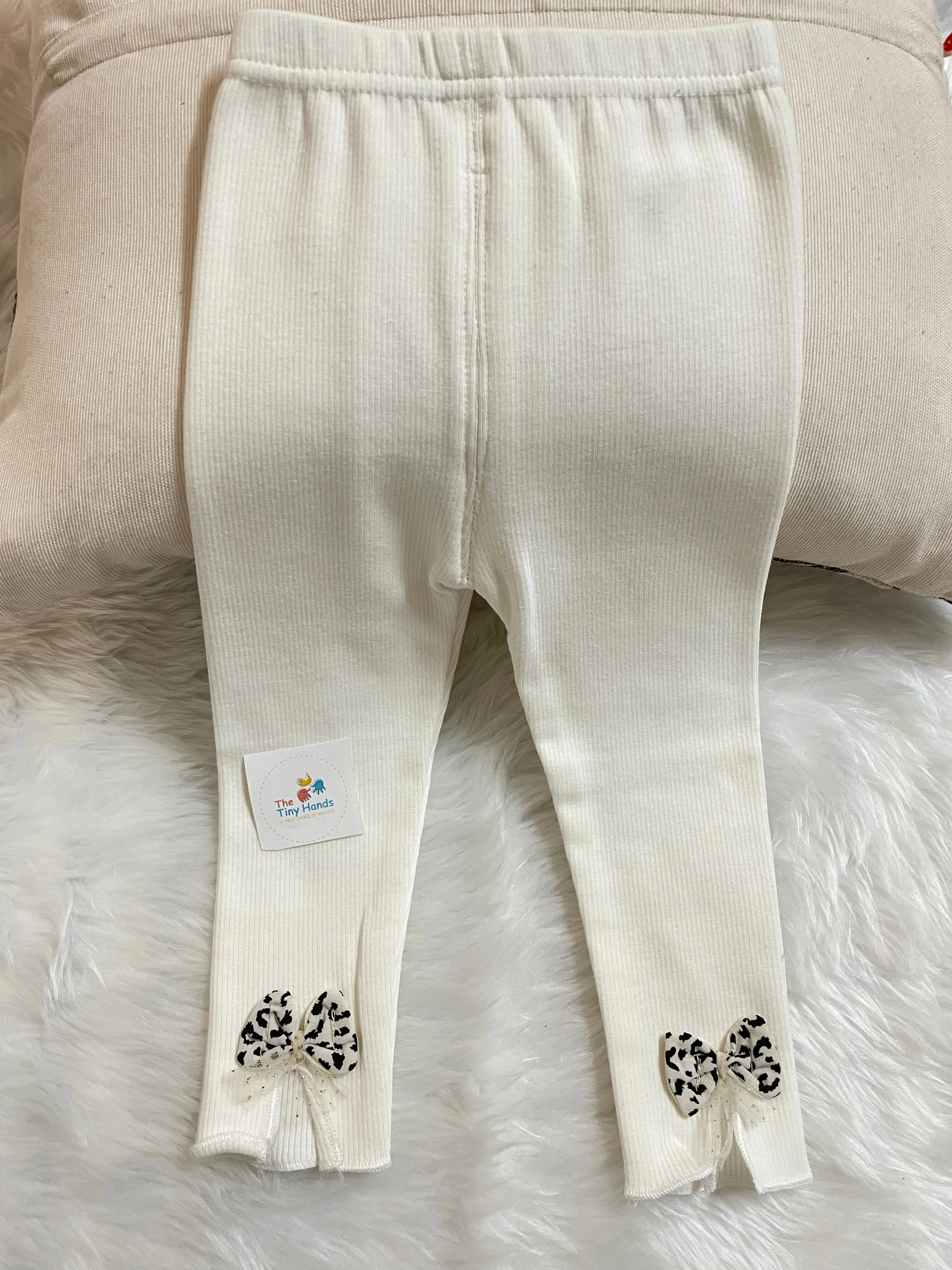 Bow and Net Full Length 100% Cotton Leggings