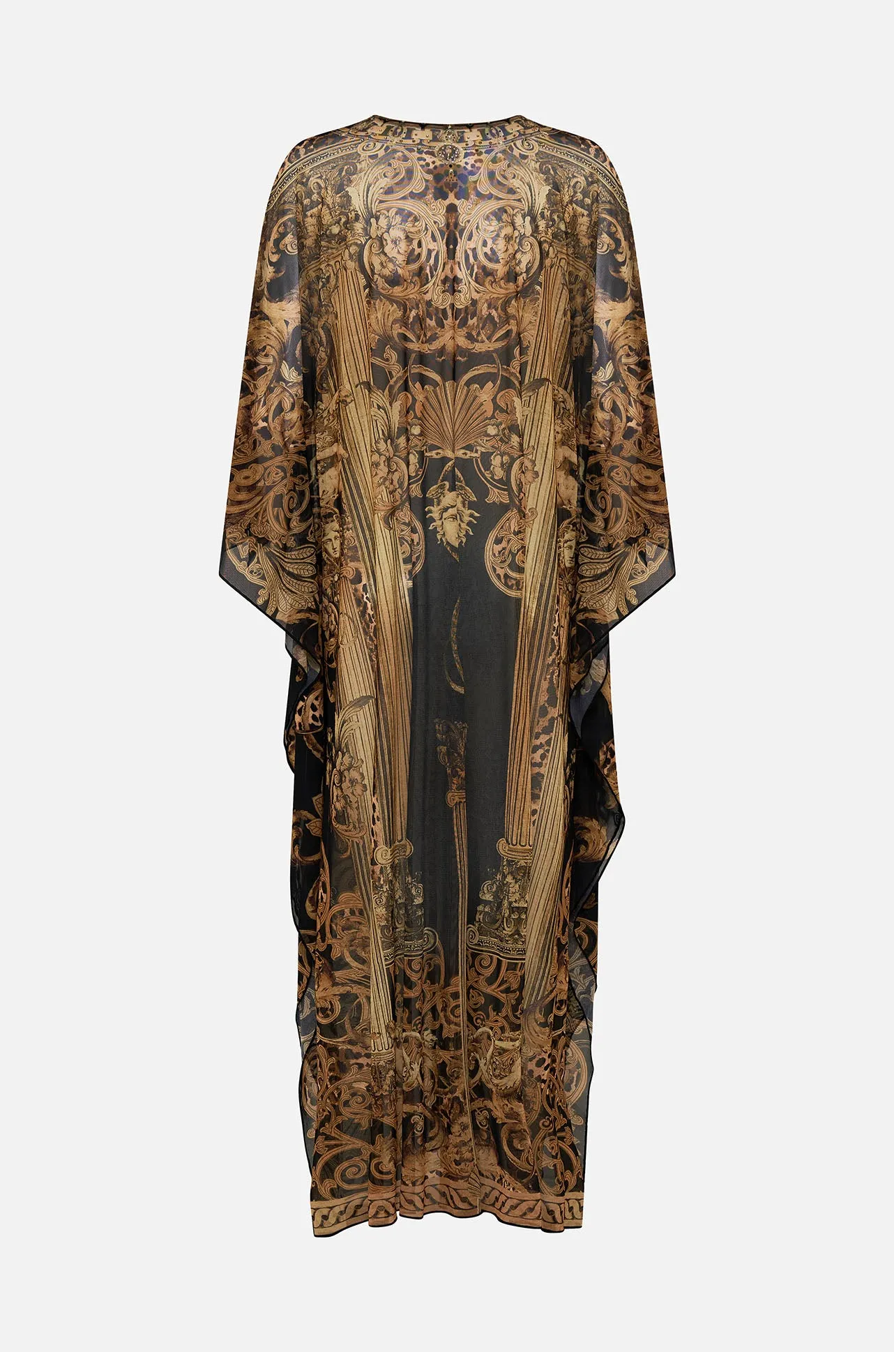 Camilla - Era Of Empires Stretch Mesh Kaftan with Trim