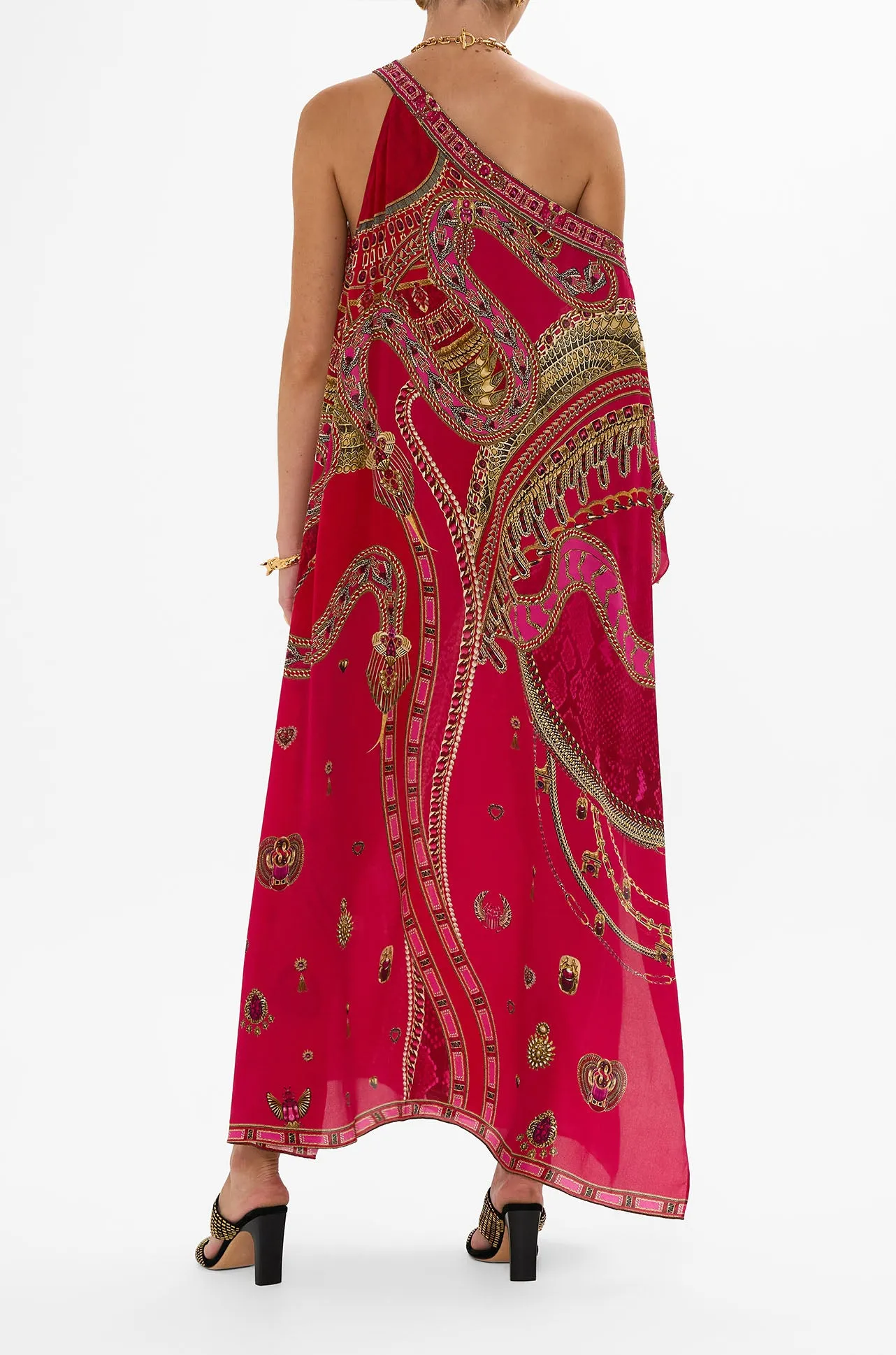 Camilla - Kissed By A Cobra One Shoulder Kaftan with Neckband