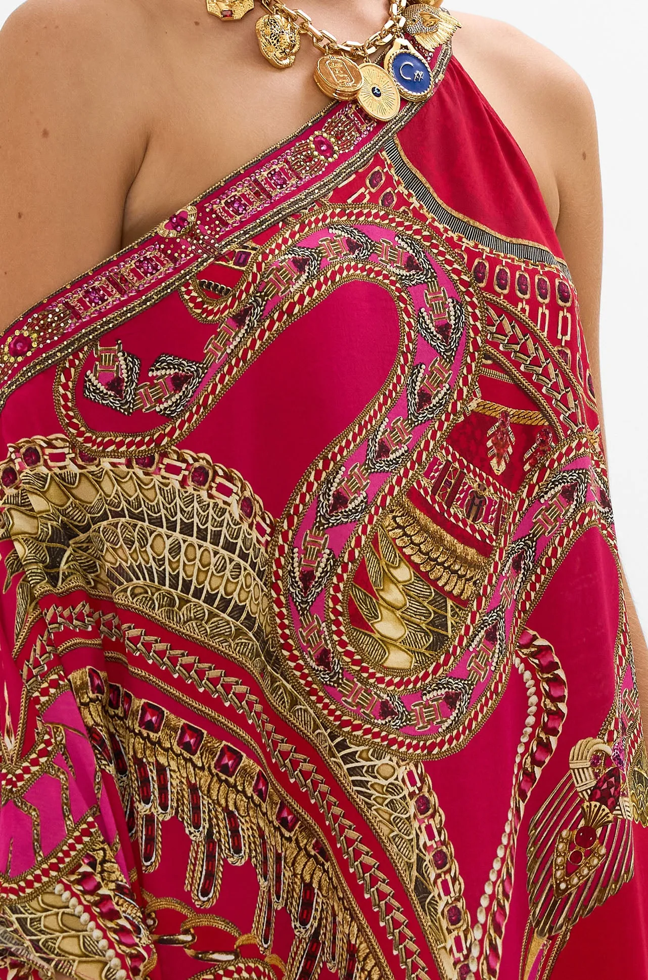 Camilla - Kissed By A Cobra One Shoulder Kaftan with Neckband