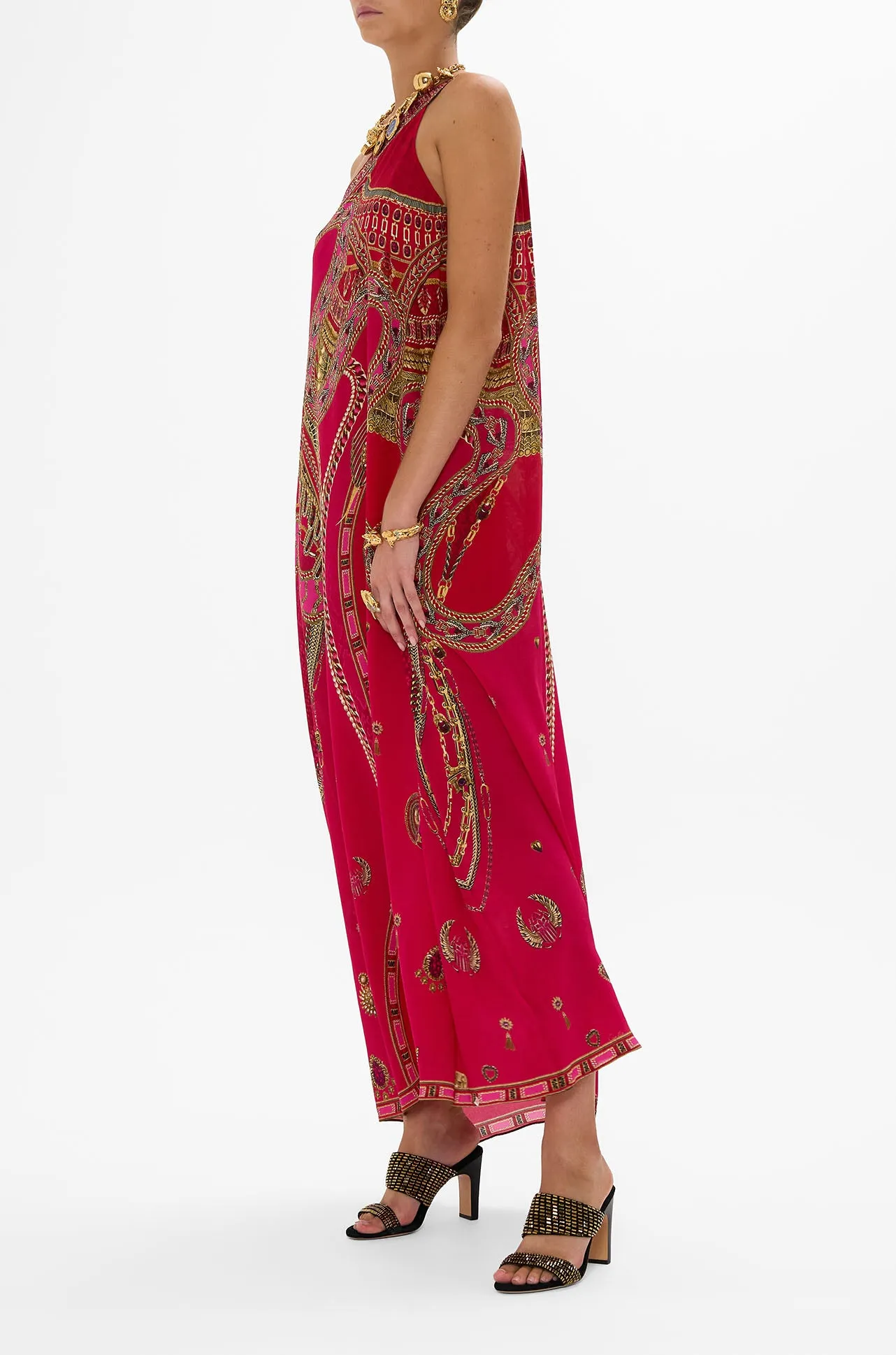 Camilla - Kissed By A Cobra One Shoulder Kaftan with Neckband