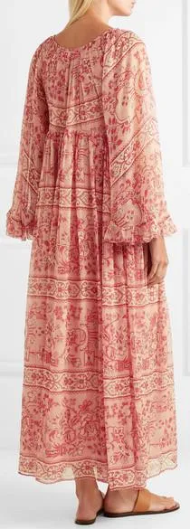 Castile Printed Silk-Crepon Maxi Dress