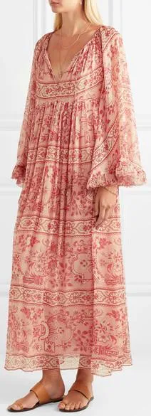 Castile Printed Silk-Crepon Maxi Dress