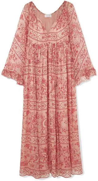 Castile Printed Silk-Crepon Maxi Dress