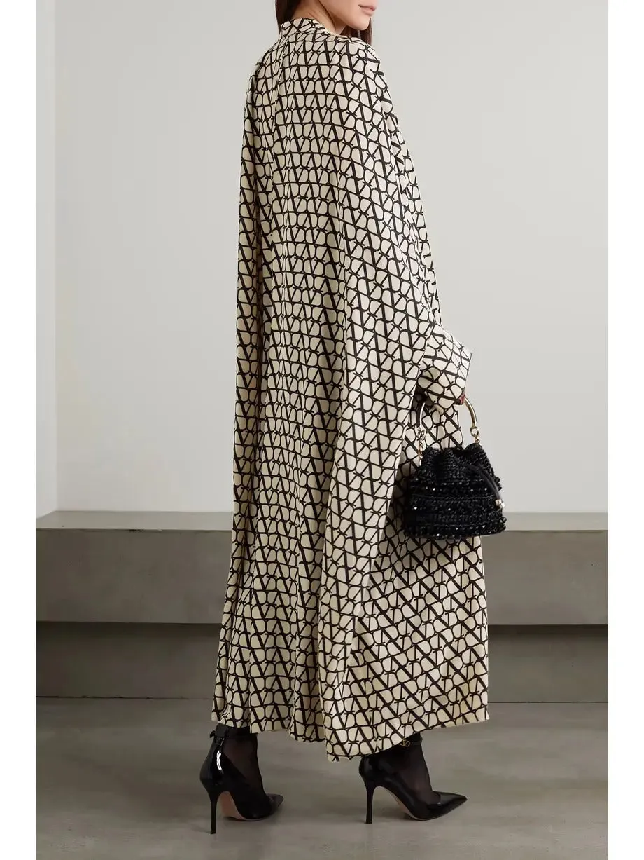Casual Black Bohemian style Kaftan Dress