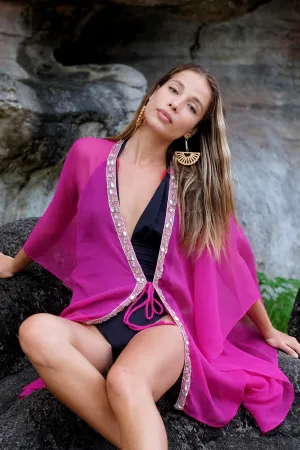 Ciana Fuchia Women's Beach Kaftan