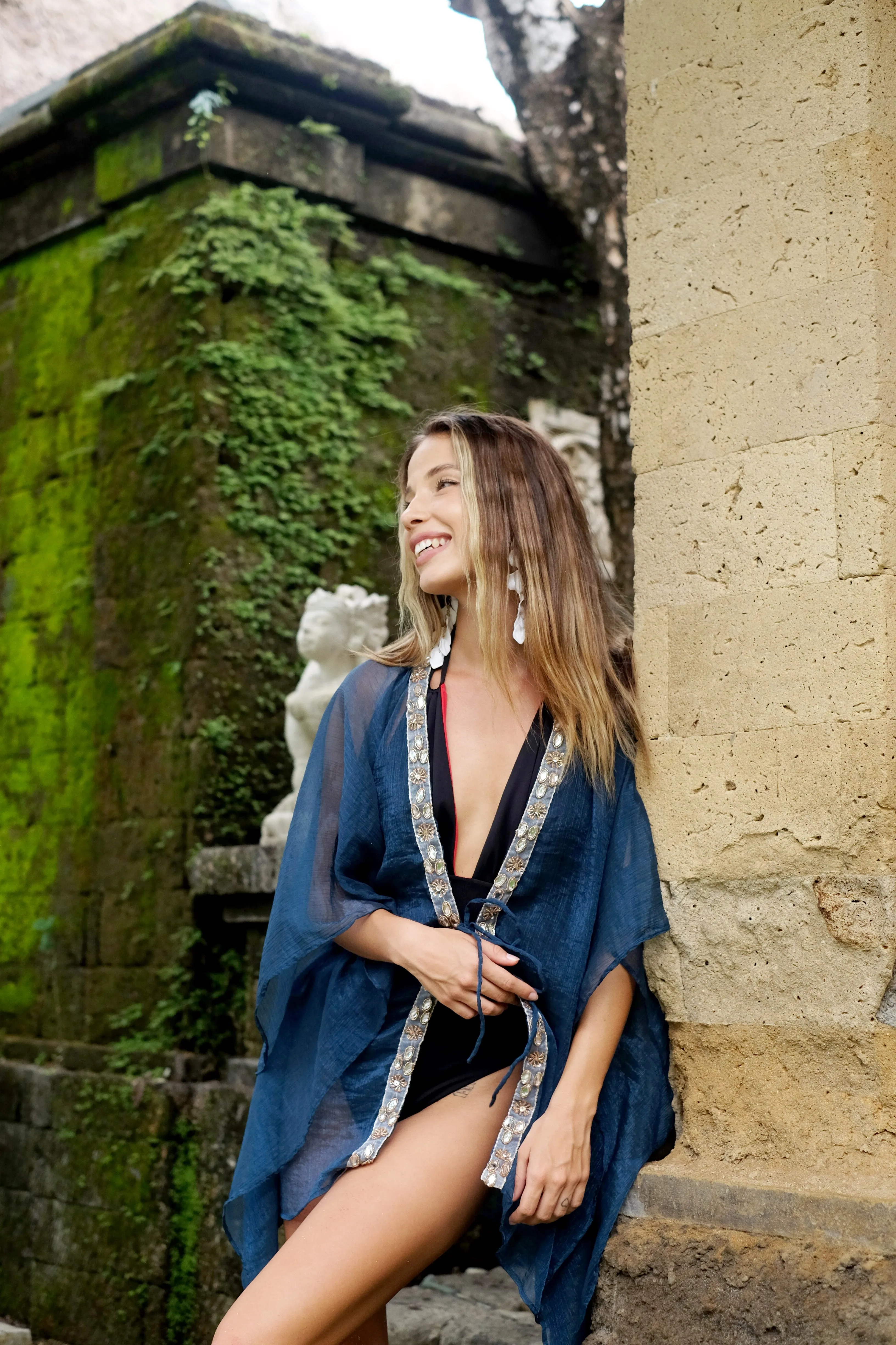 Ciana Teal Women's Beach Kaftan