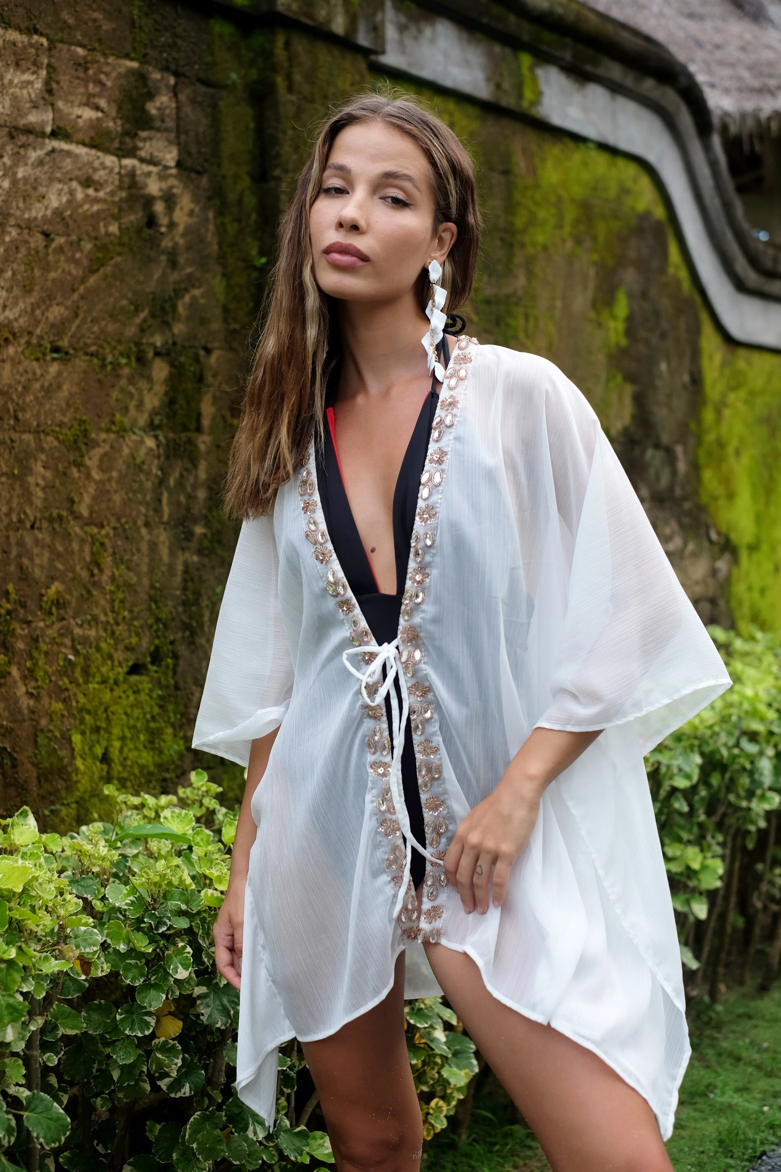 Ciana White Women's Beach Kaftan