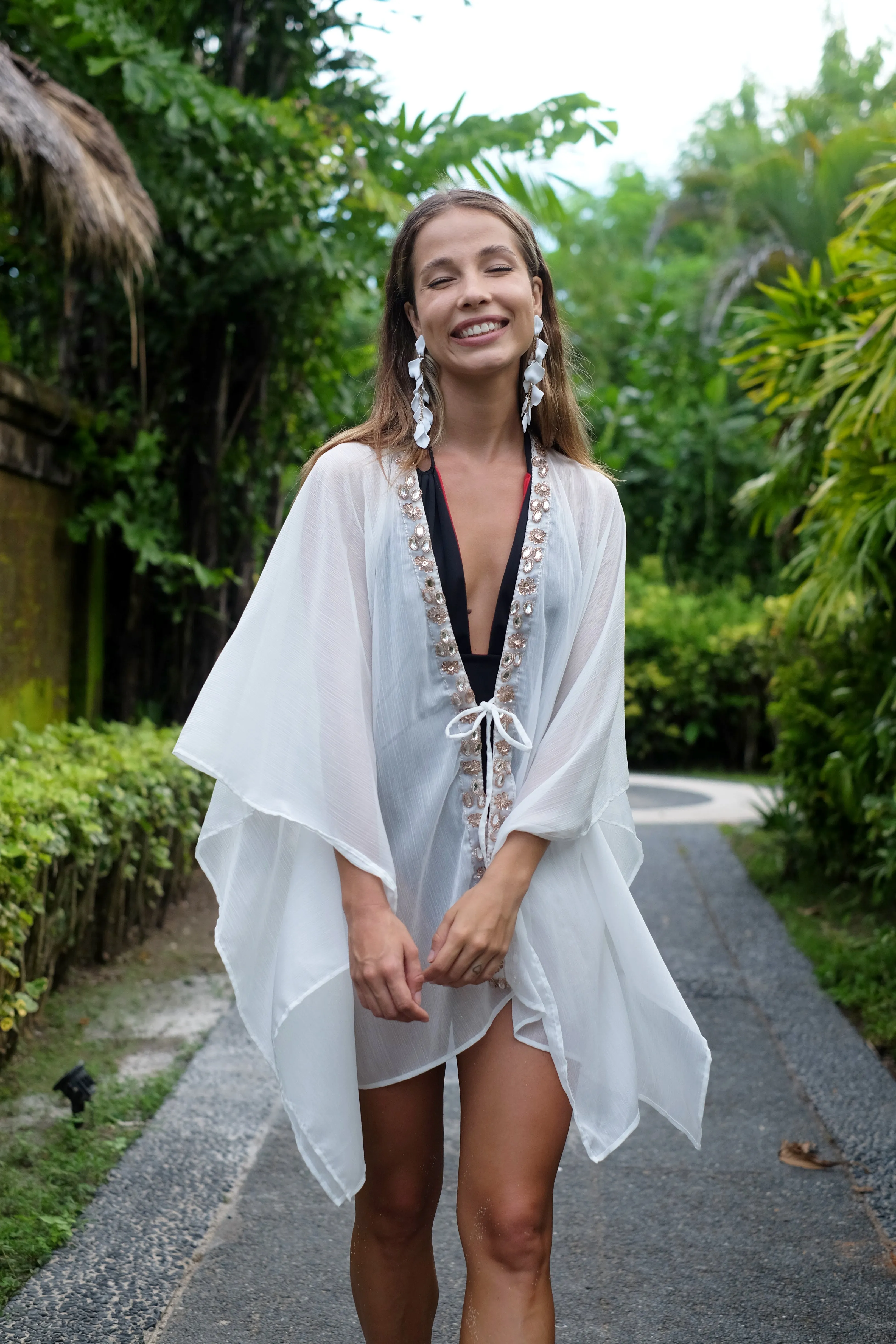 Ciana White Women's Beach Kaftan