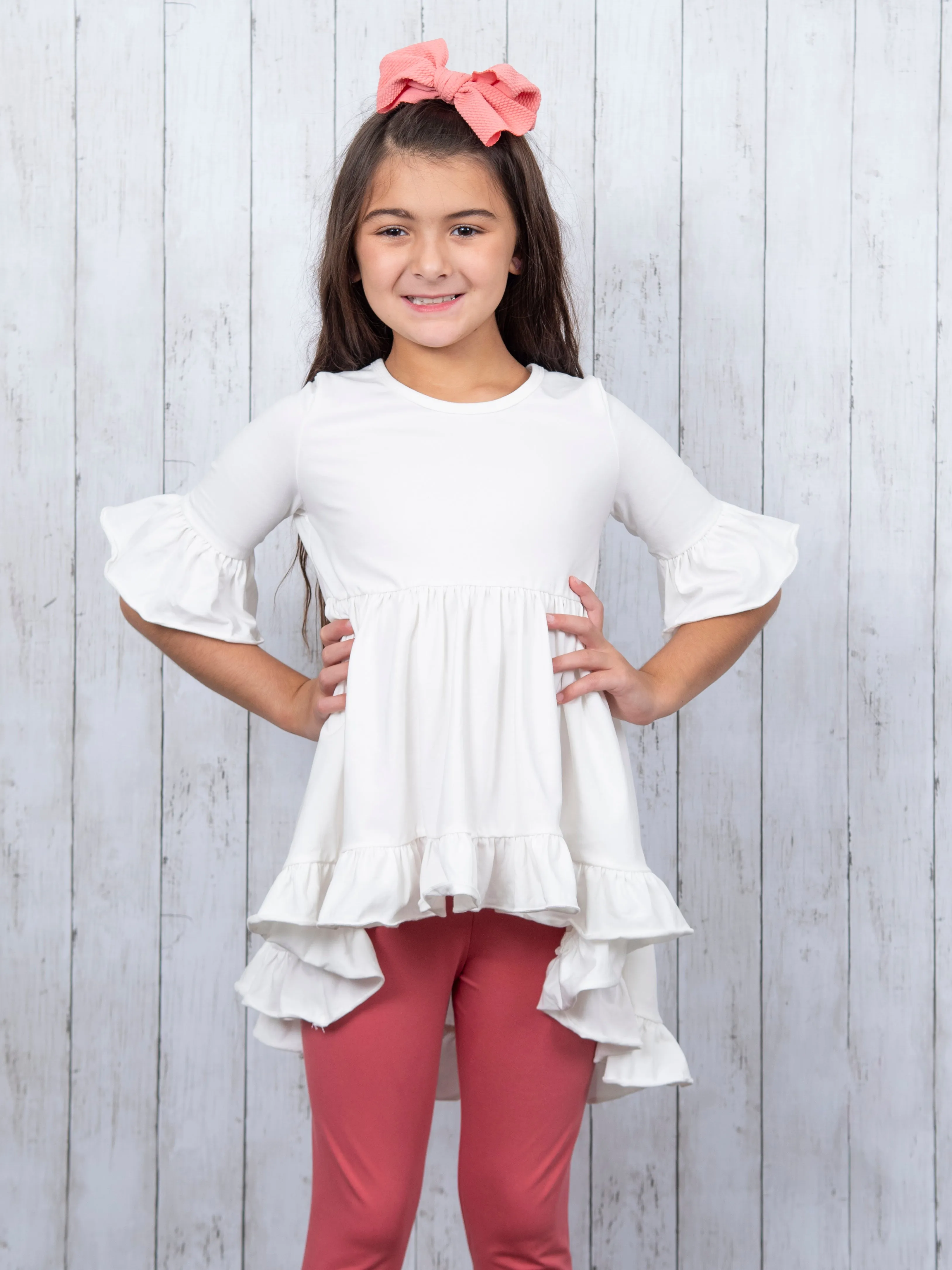 Cotton Icing Ruffle Leggings - Dusty Rose