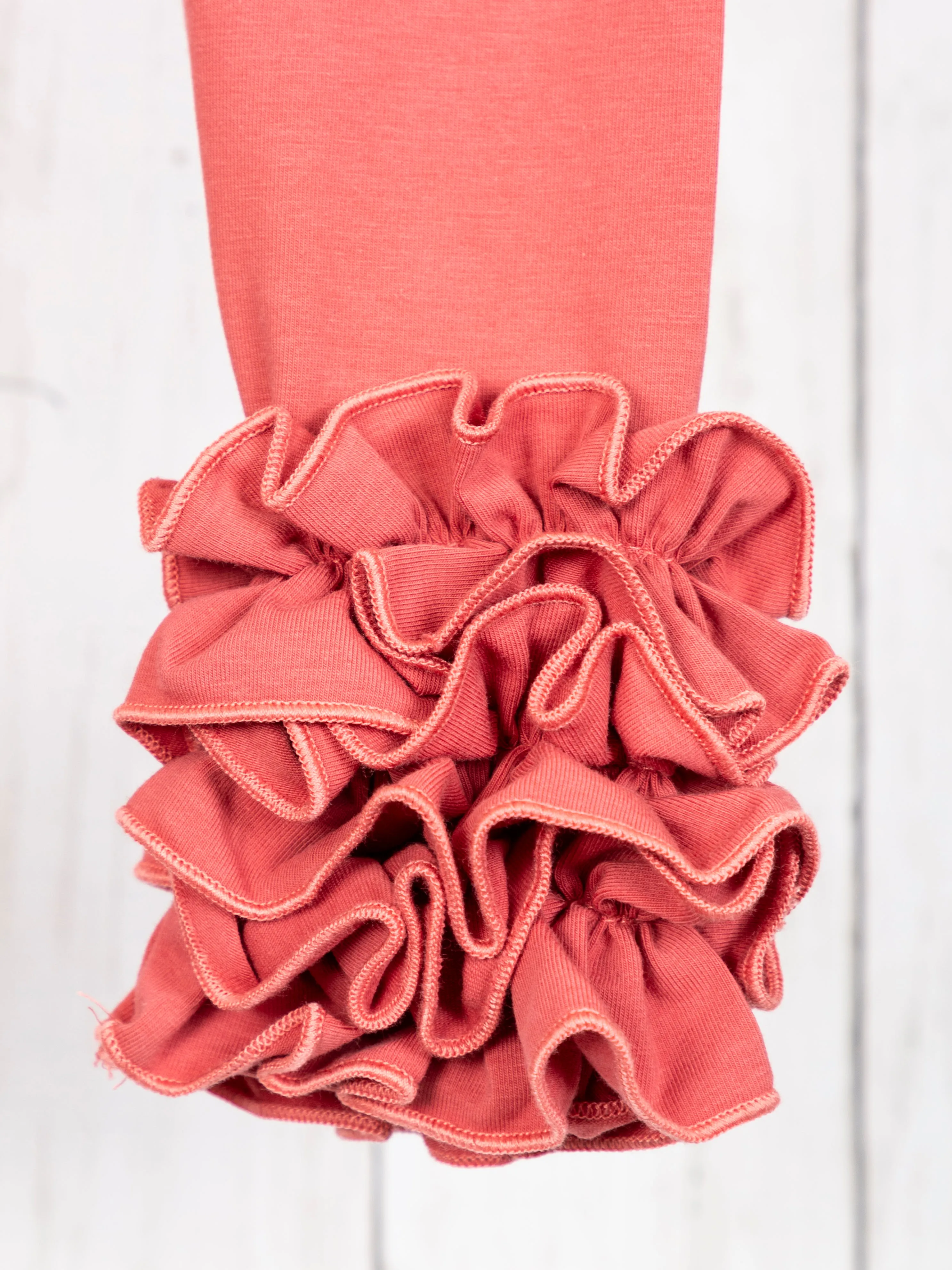 Cotton Icing Ruffle Leggings - Dusty Rose