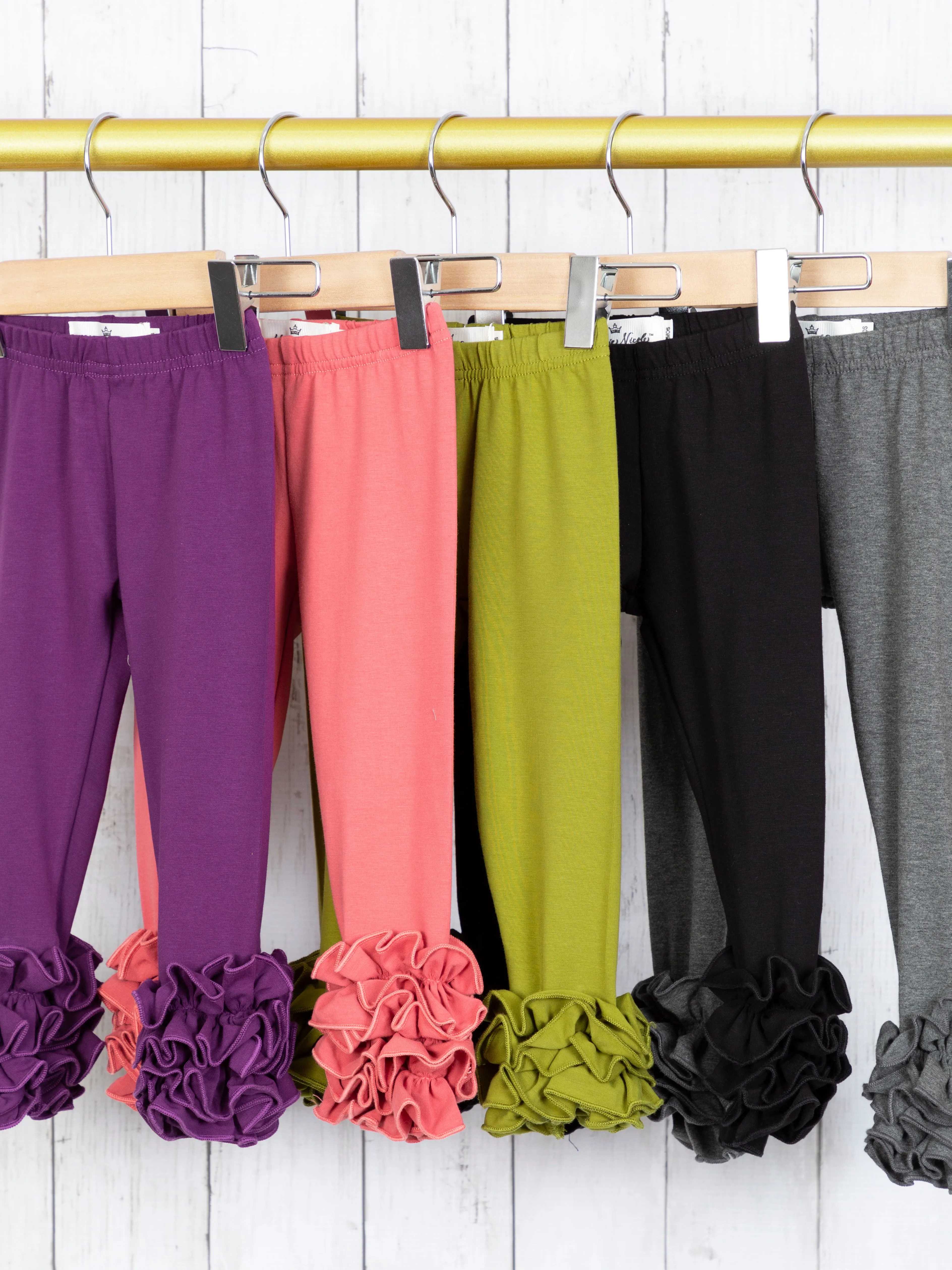 Cotton Icing Ruffle Leggings - Dusty Rose