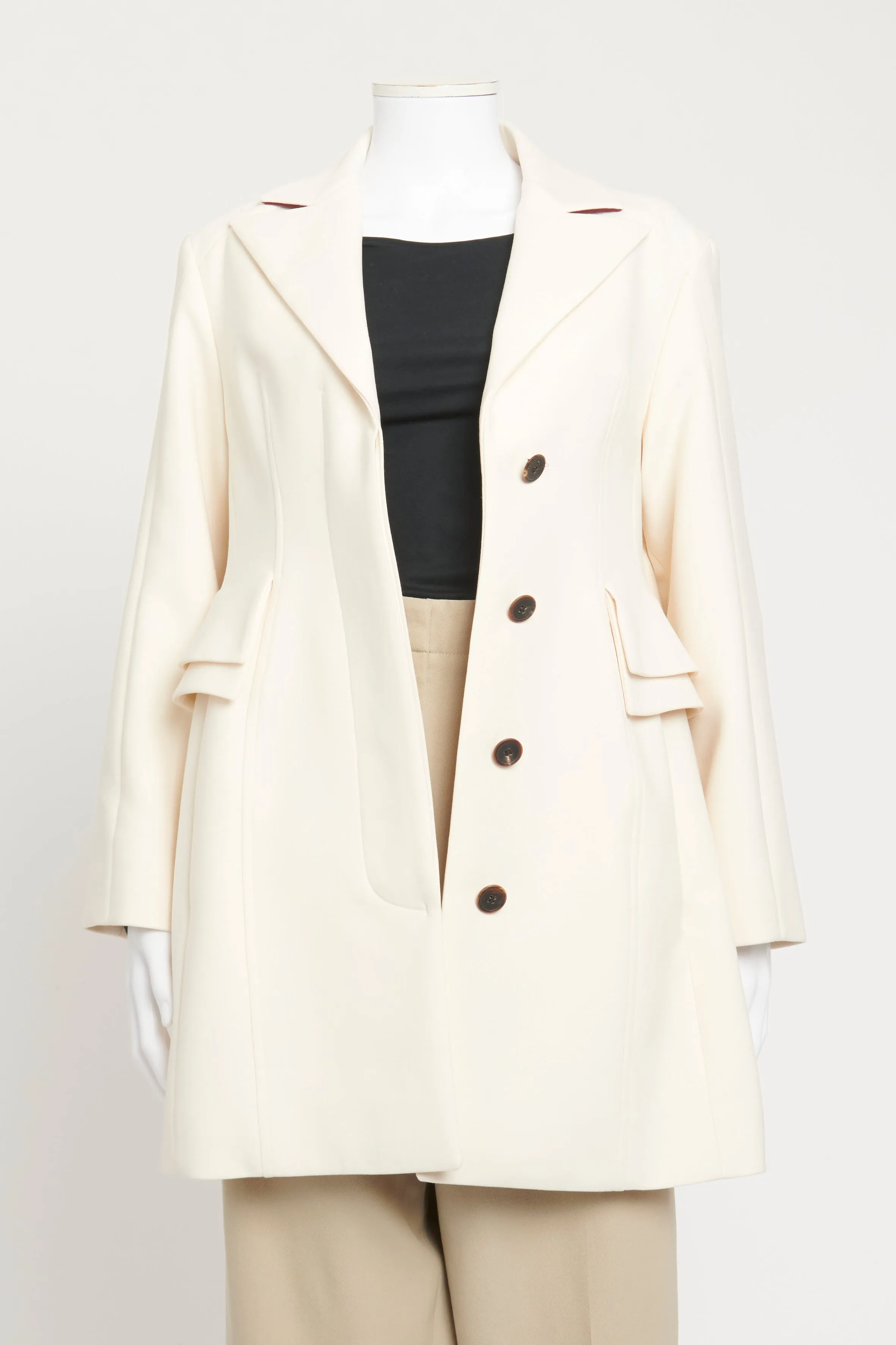 Cream Wool Blend Preowned Blazer