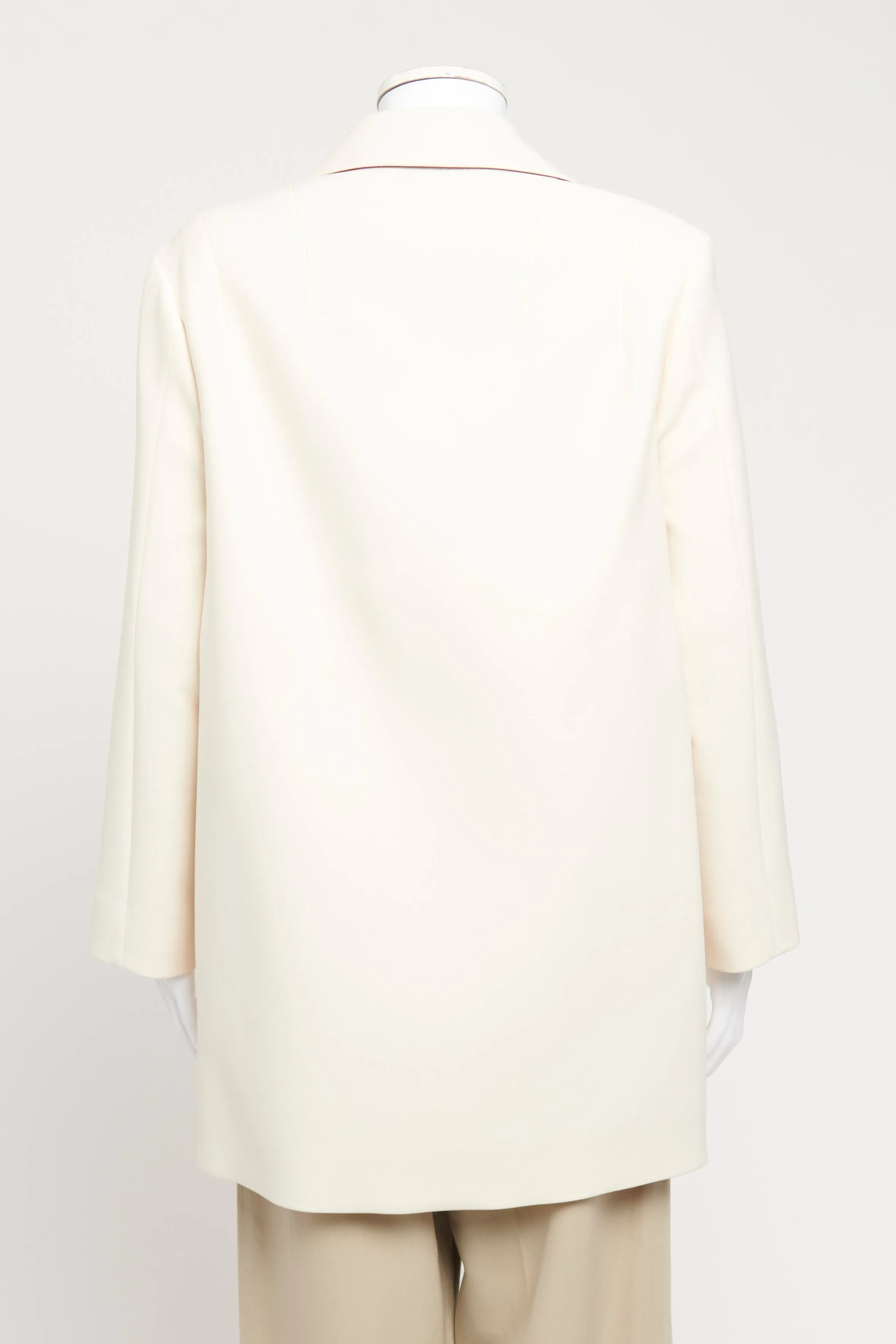 Cream Wool Blend Preowned Blazer