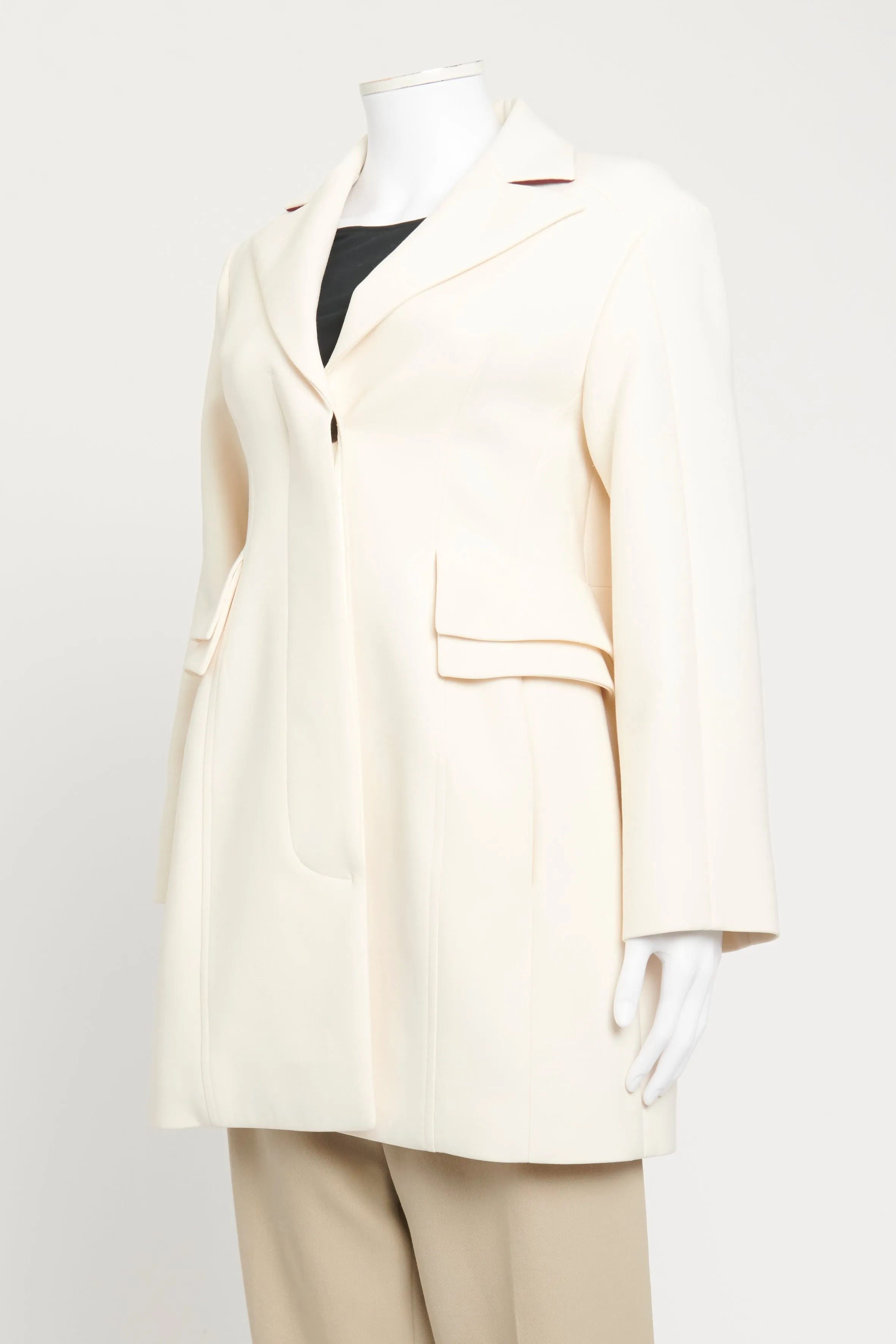 Cream Wool Blend Preowned Blazer