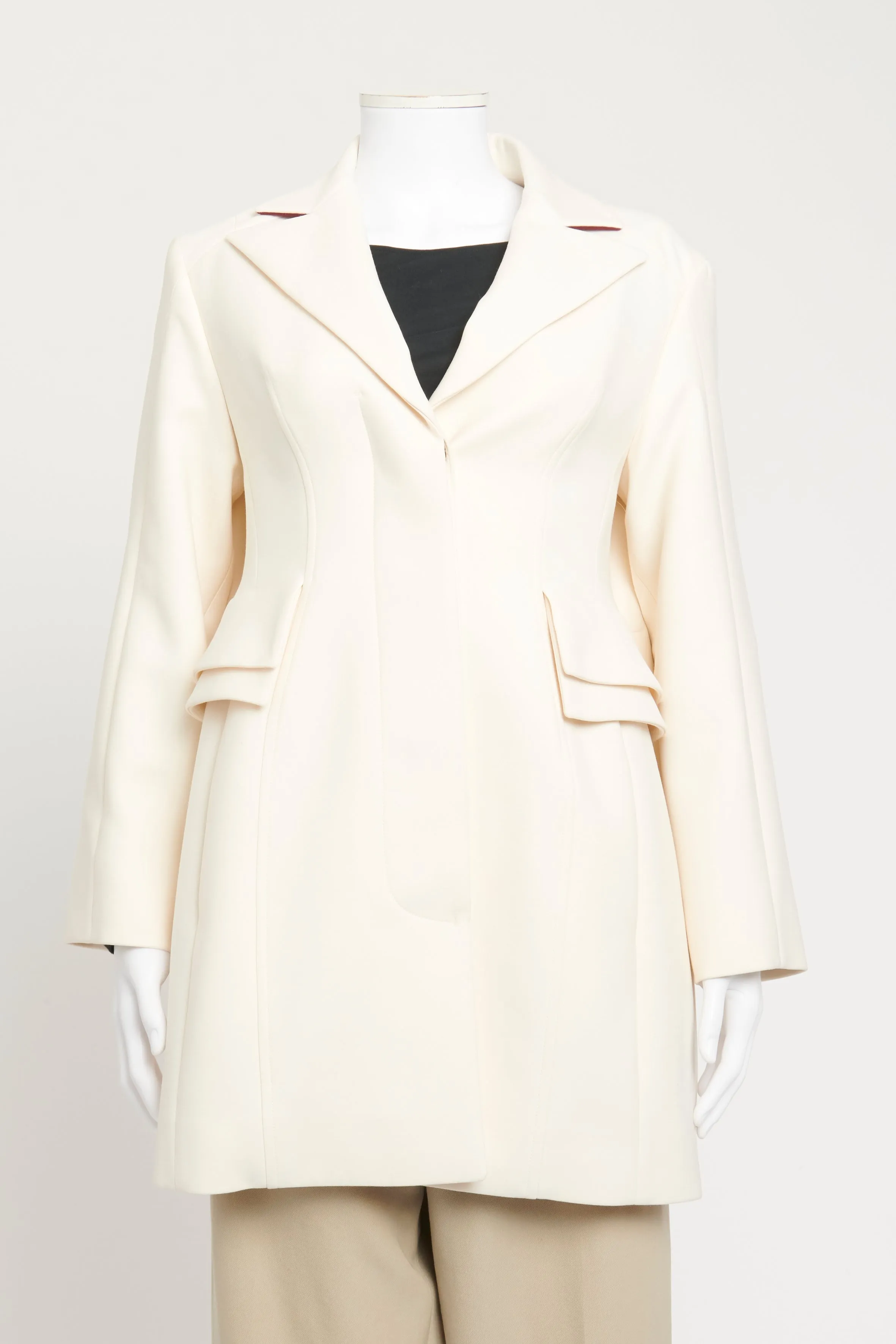 Cream Wool Blend Preowned Blazer