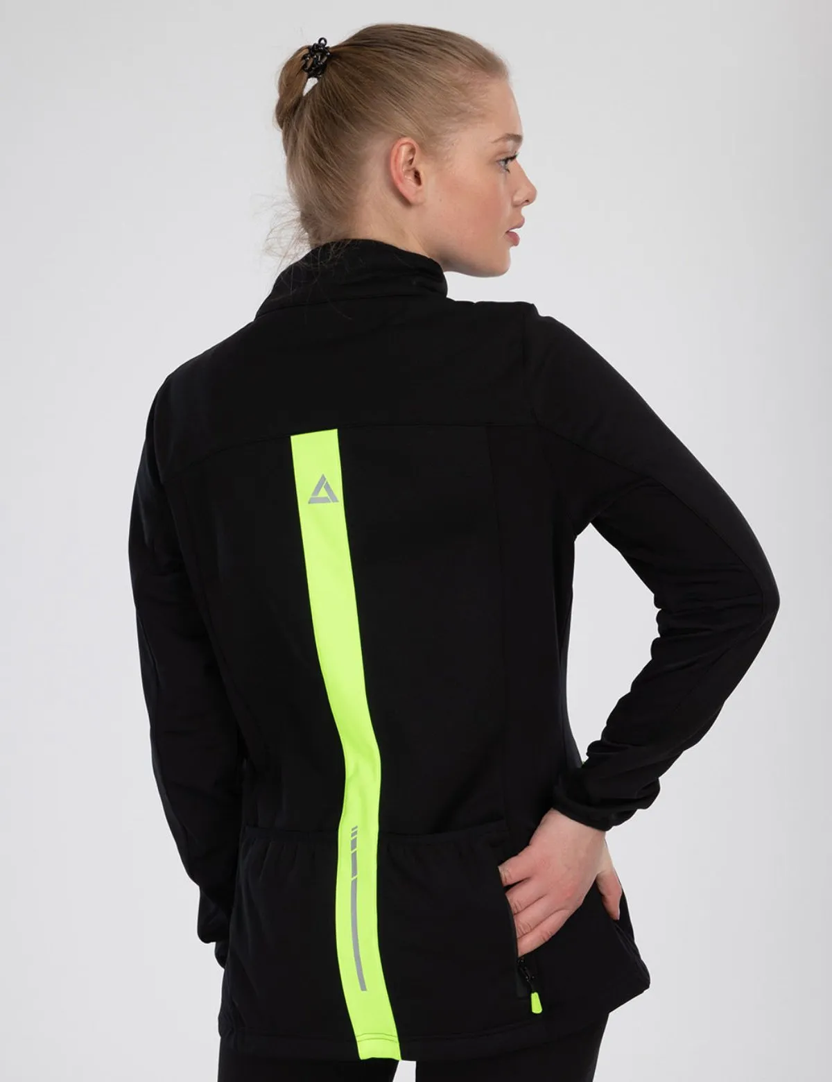Damen Winter Thermo Softshell Fahrradjacke Pro Line II Schwarz-Neon