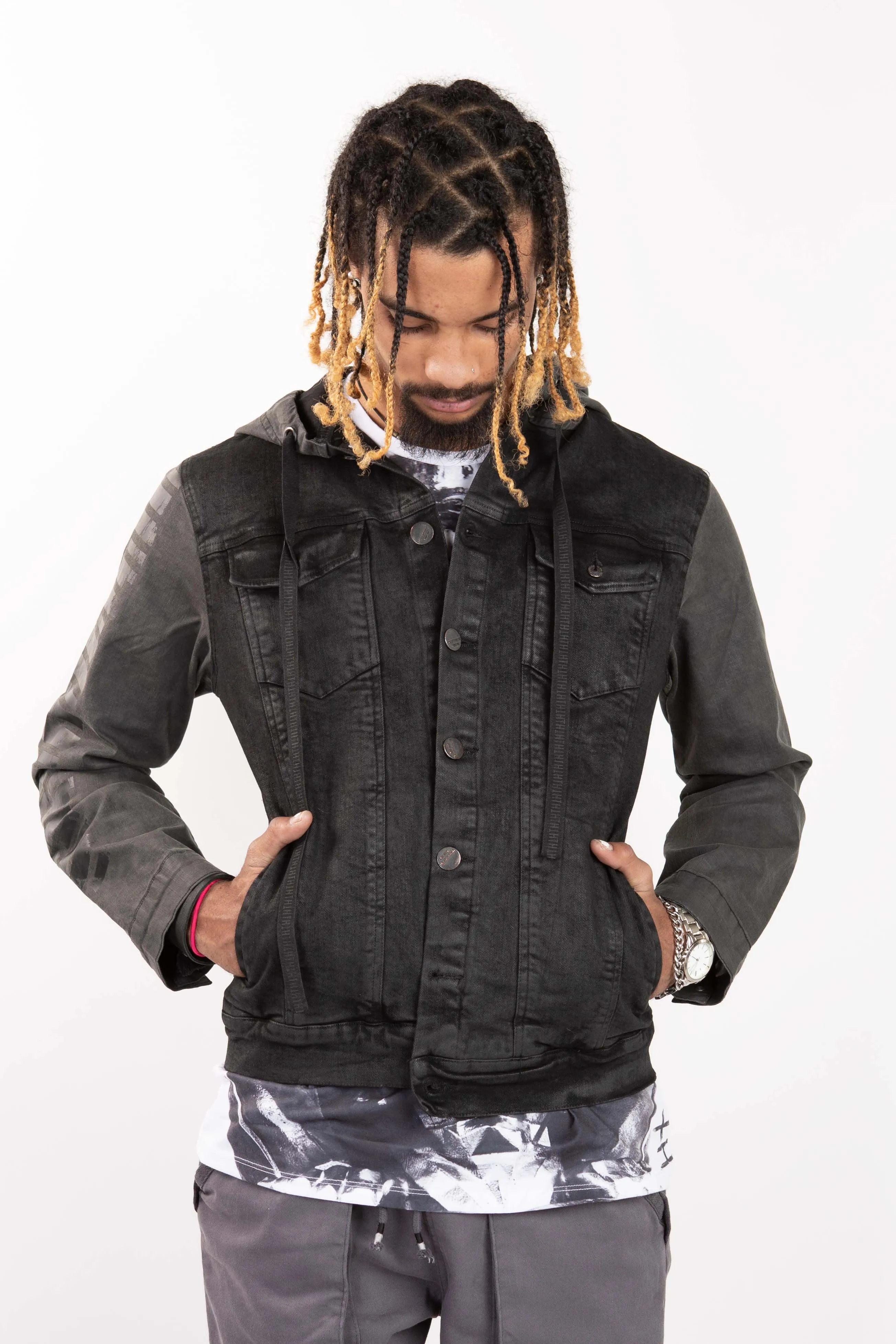 Denim Hooded Jacket - Waxed