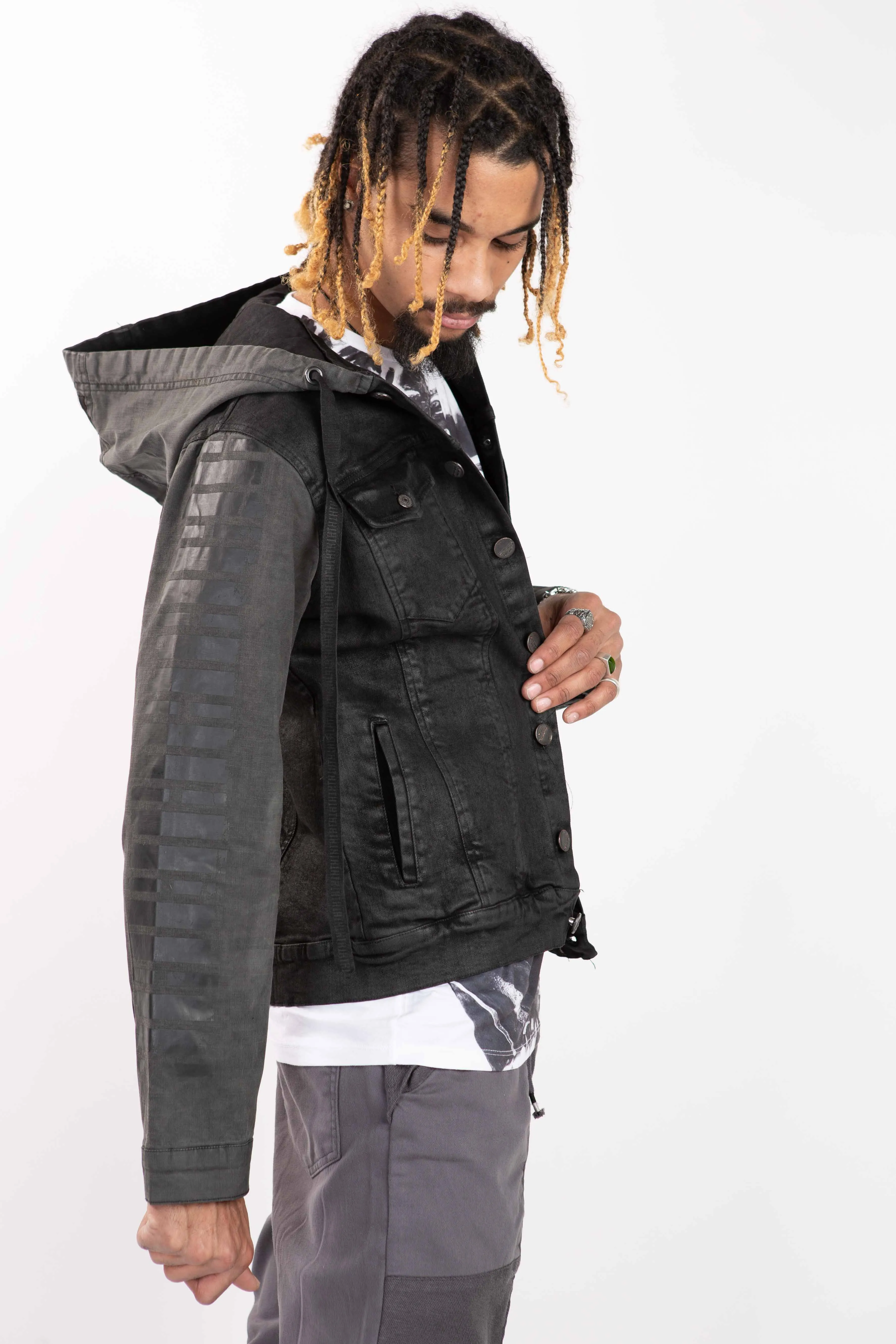 Denim Hooded Jacket - Waxed