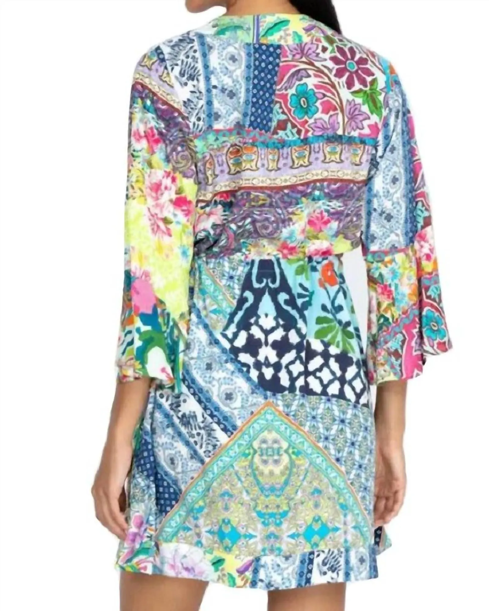 Drawstring Patchwork Coverup in Multi | Multi