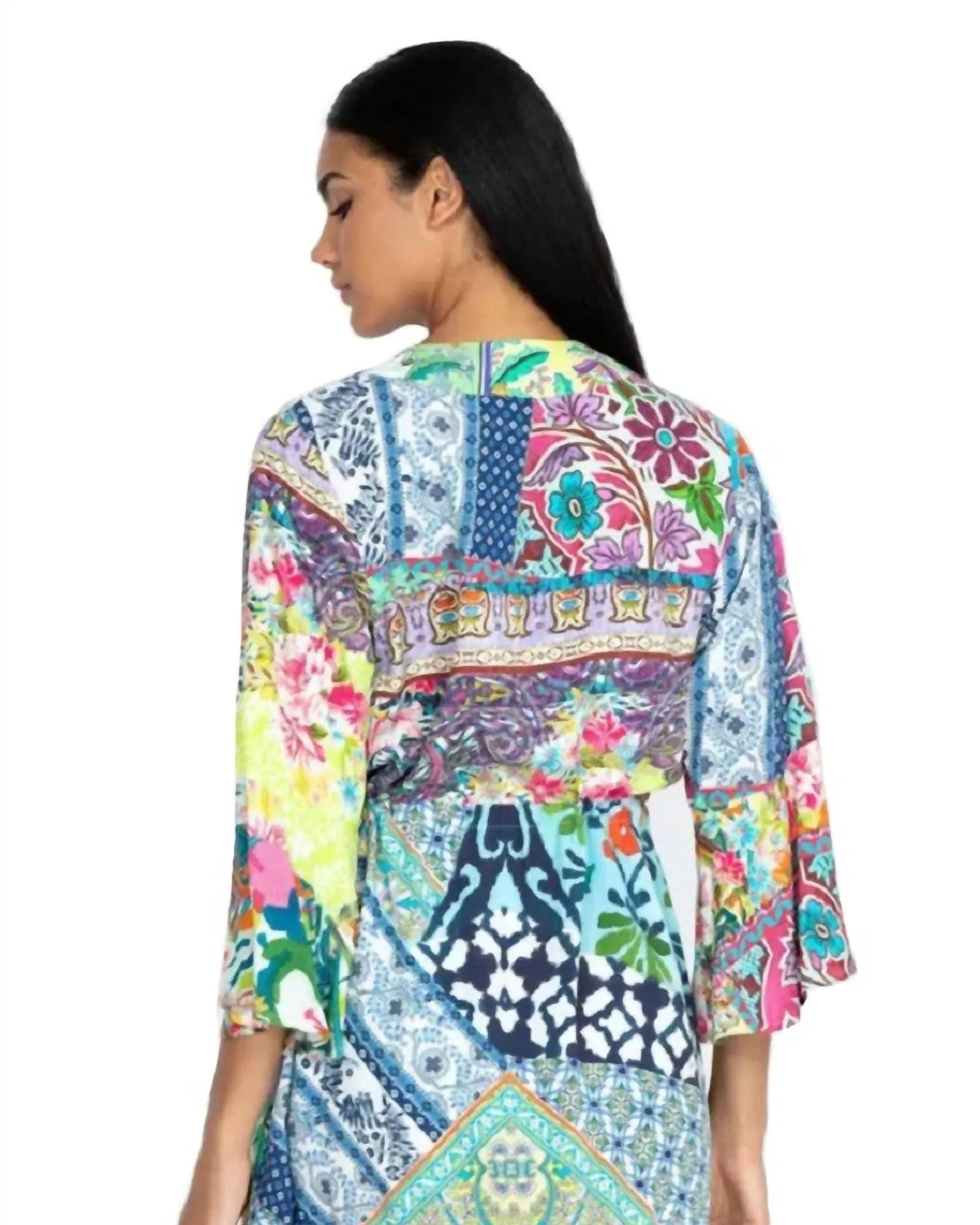 Drawstring Patchwork Coverup in Multi | Multi
