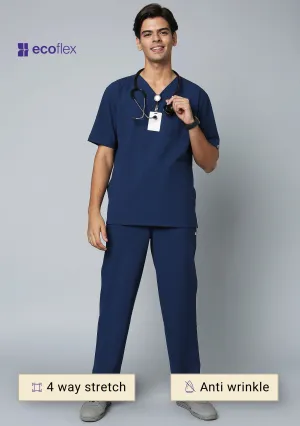 Ecoflex Men's V-Neck (Navy Blue) Plus Size Scrub