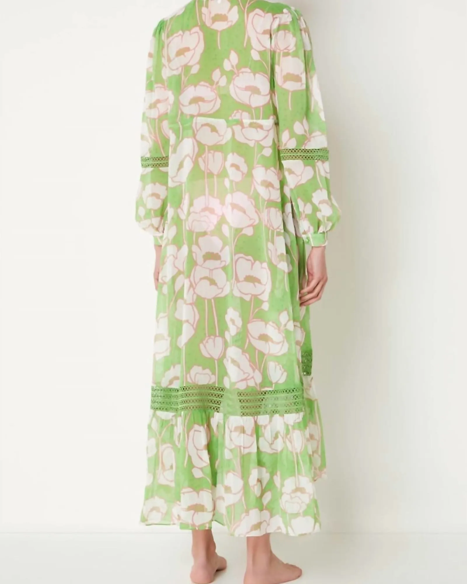 Elisia Floral Maxi Cover Up In Green | Green