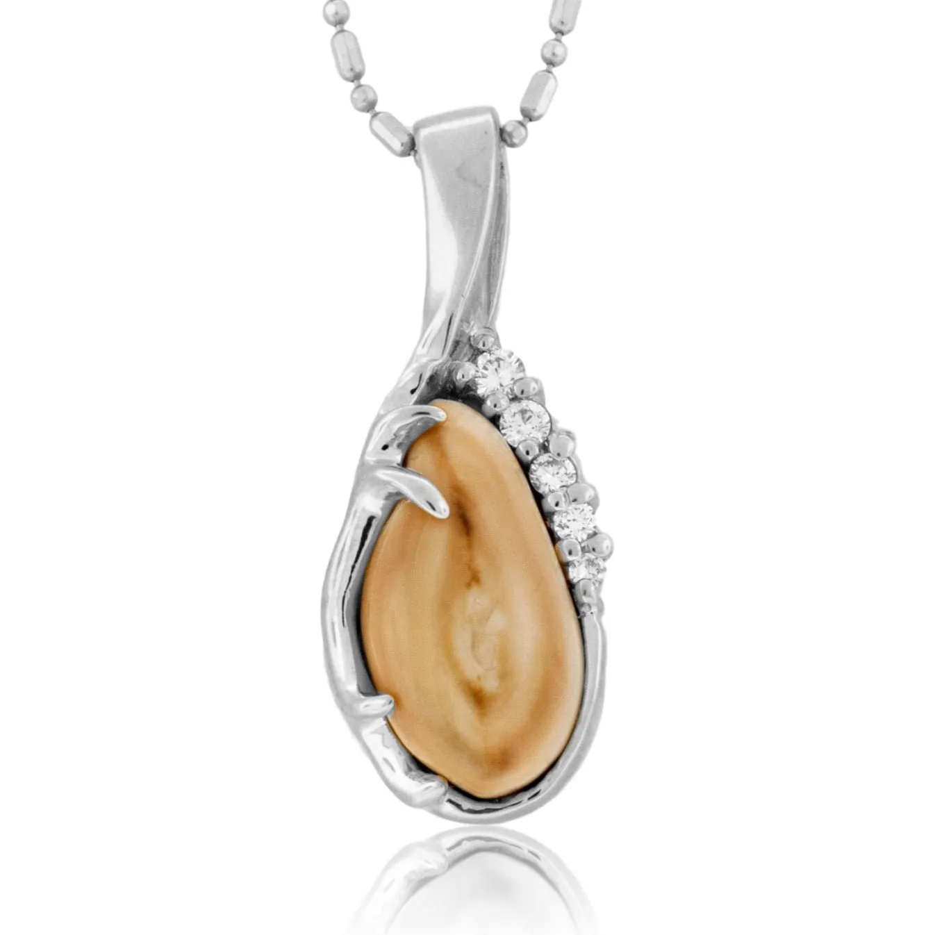 Elk Tooth Ivory Diamond Necklace