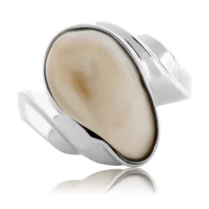 Elk Tooth Ivory Wave Freeform Ring