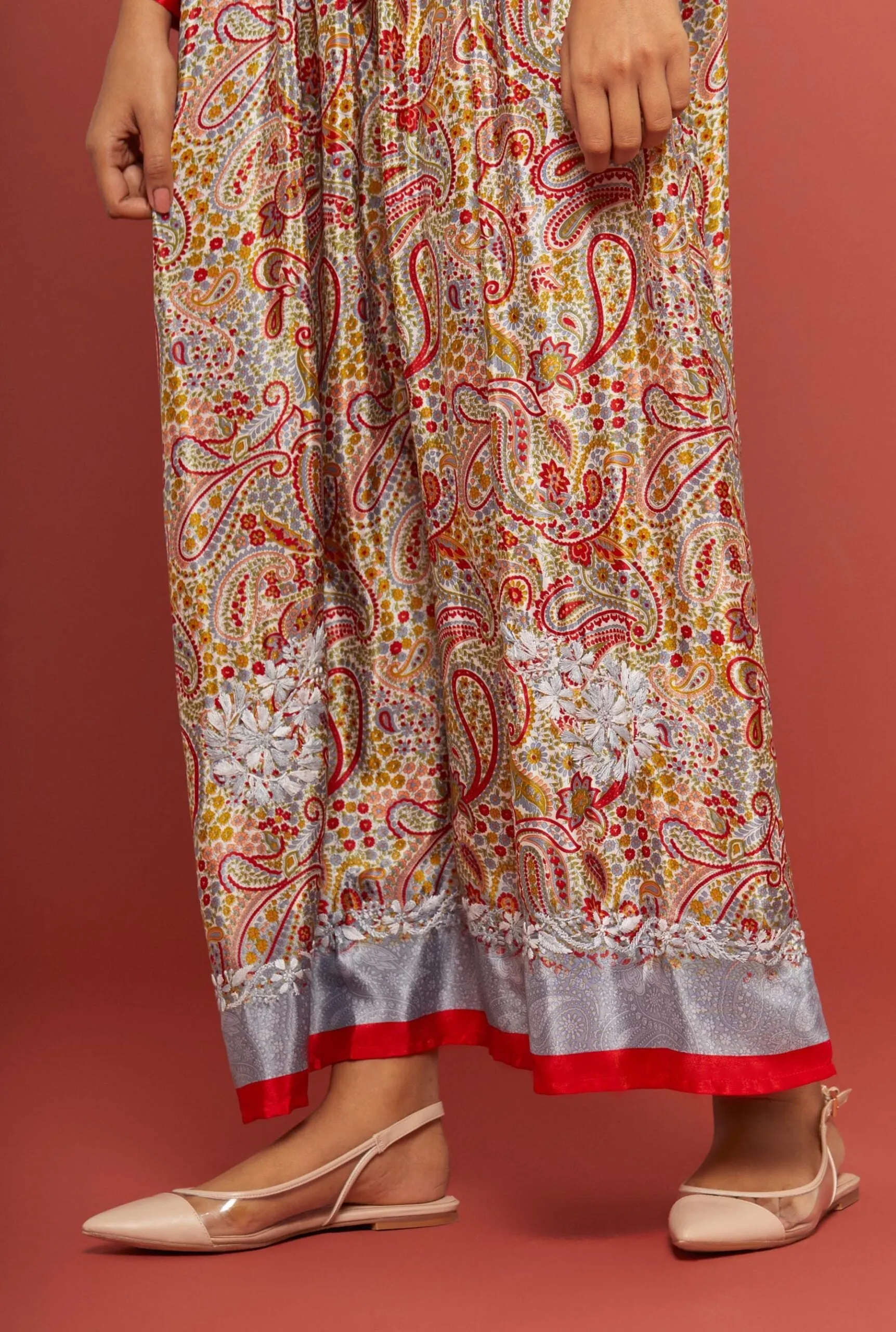 Embroidered Chikankari Zakakdozi Multi Kaftan
