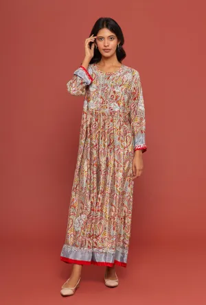 Embroidered Chikankari Zakakdozi Multi Kaftan